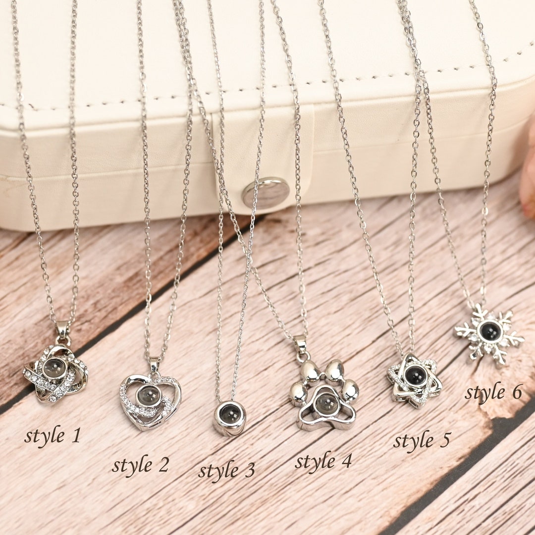 Custom Photo Projection Necklace in Solid Copper