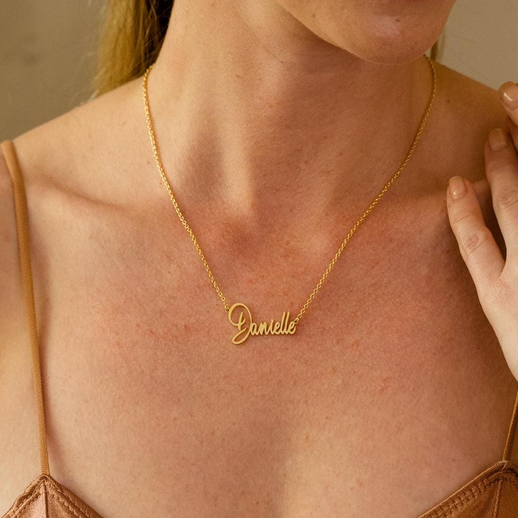 Personalized Name Necklace in 18K Gold Plated Finish