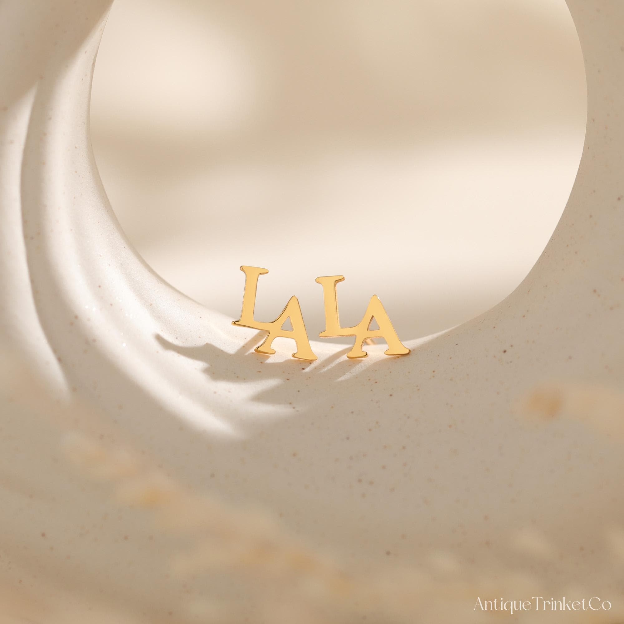 Personalized Double Initial Earrings with Two Letter Studs