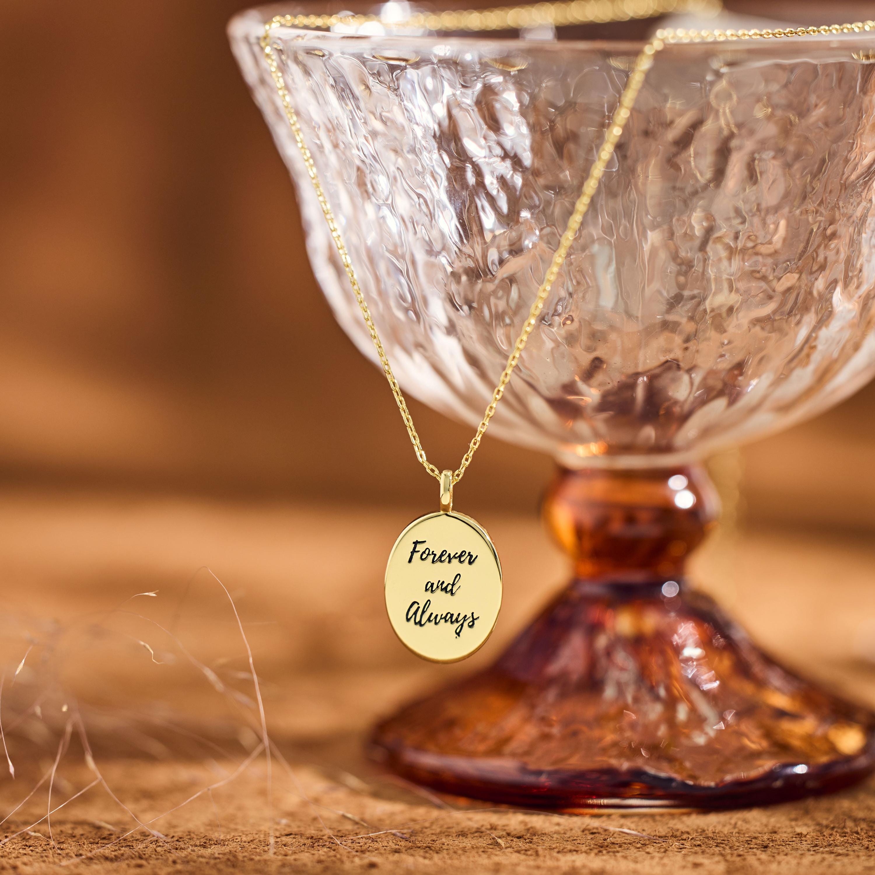 Personalized Oval Photo Necklace with Engraved Picture