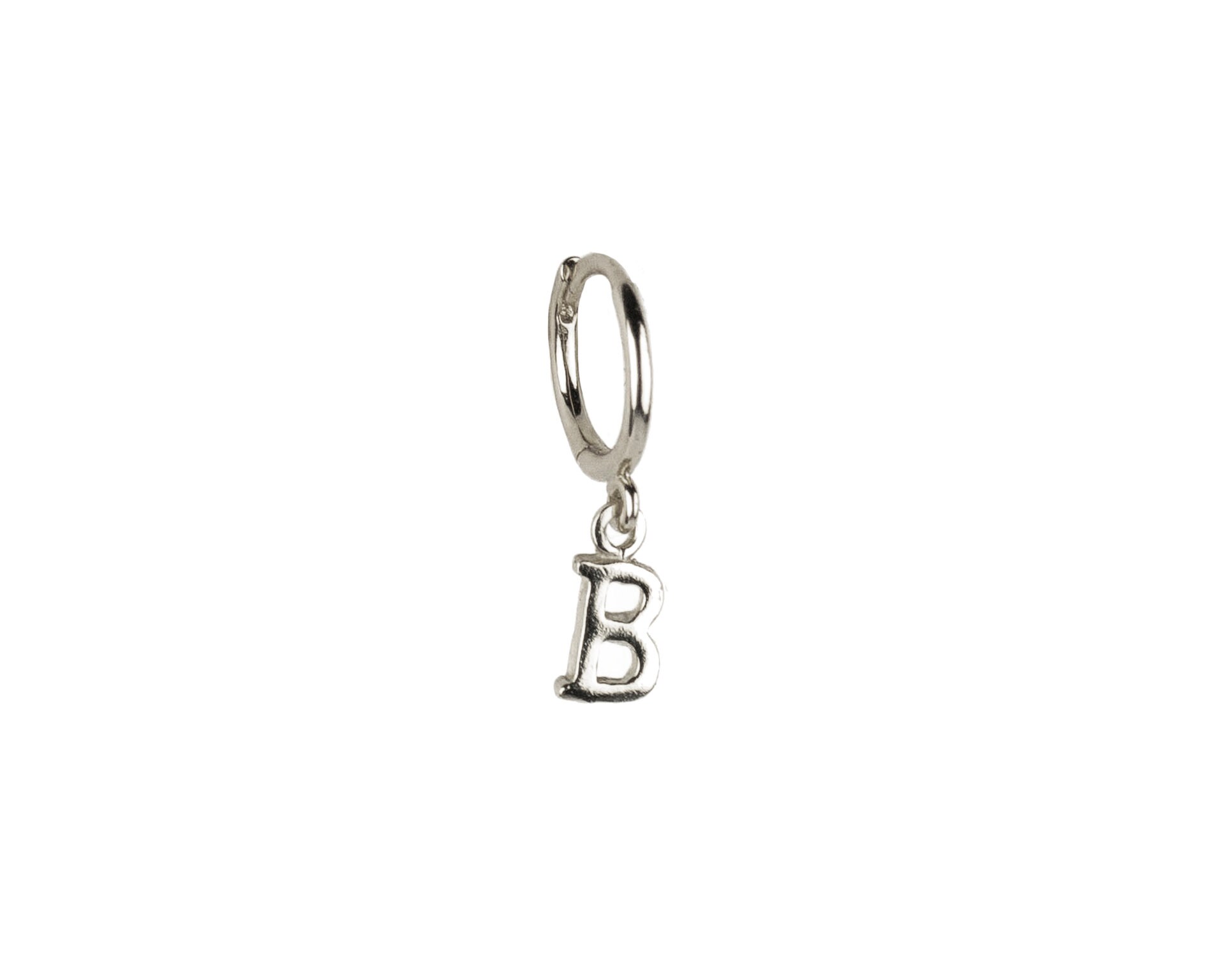 Gold Initial Hoop Earring in 18K Gold Plated Sterling Silver