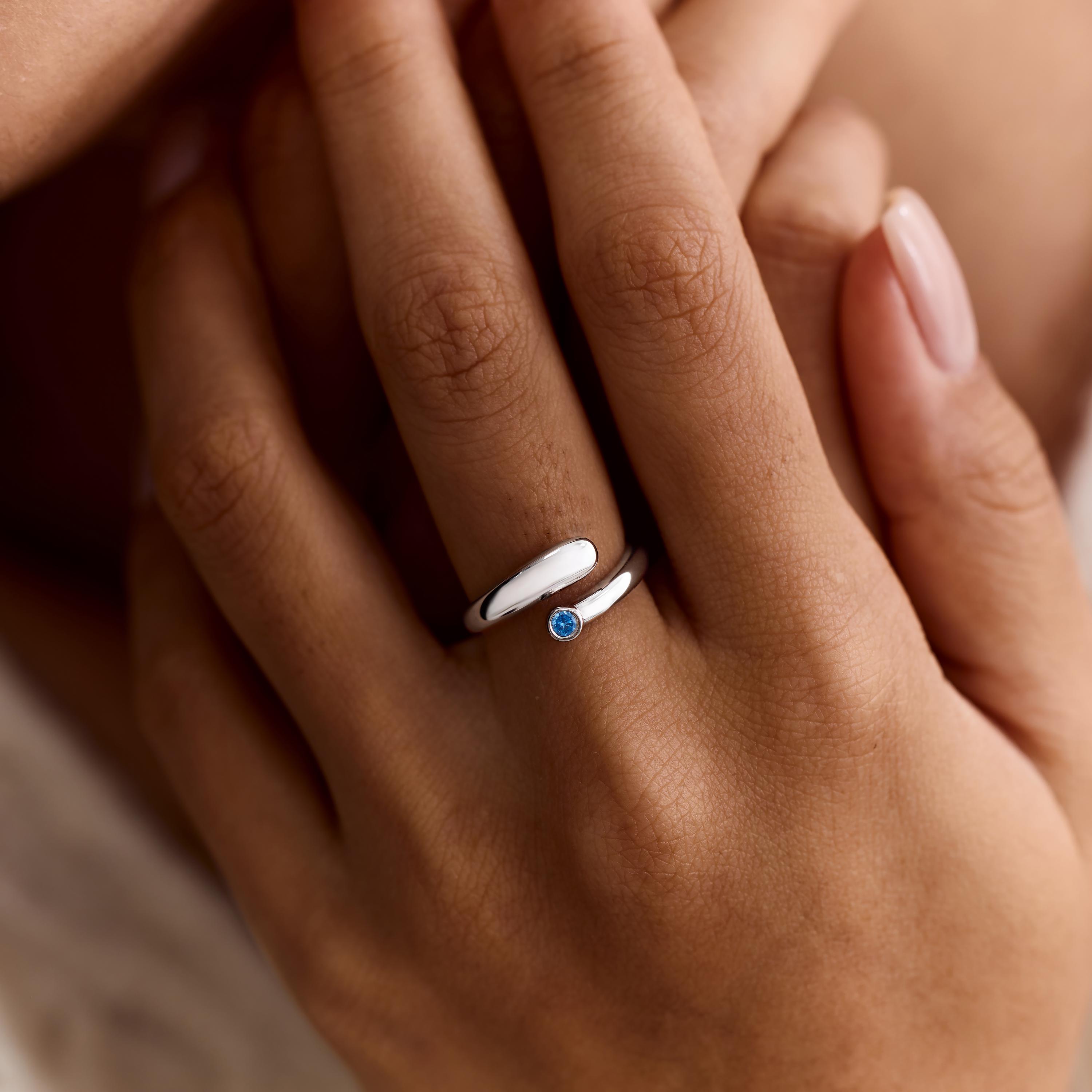 Custom Adjustable Birthstone Ring With Dainty Multi-Stone Detail