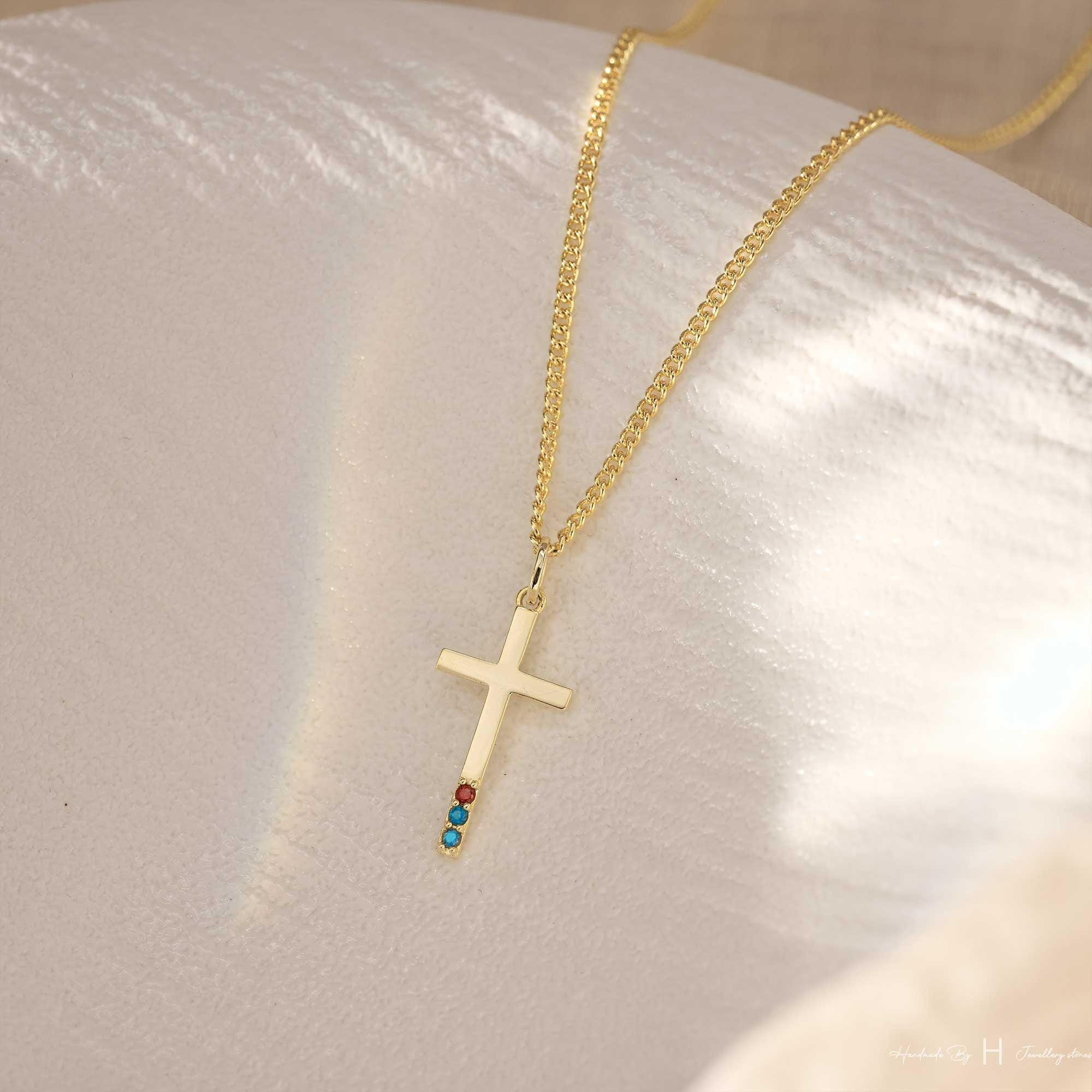 Men's Birthstone Necklace with Zircon Pendant in Pure Copper