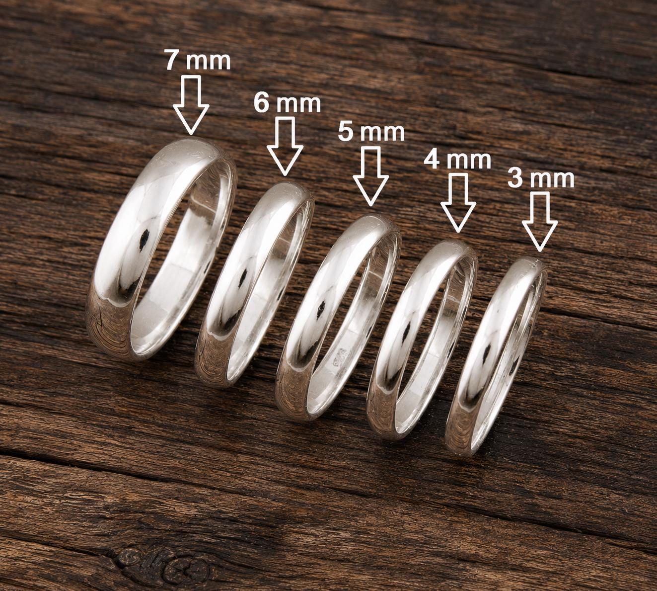 Sterling Silver Comfort Fit Half-Dome Wedding Band