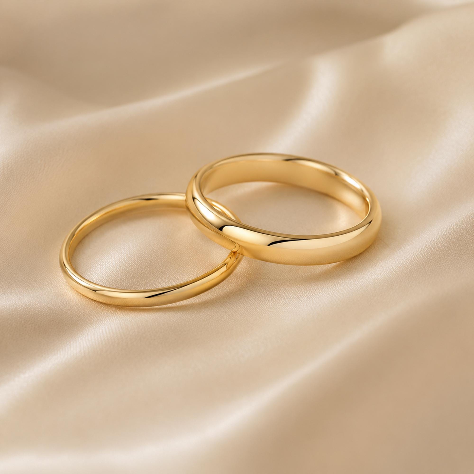 18K Gold Plated Minimalist Dome Ring for Women