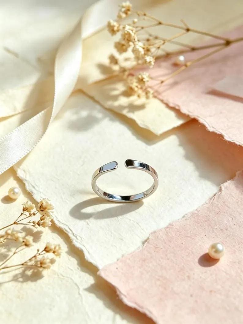 Custom Engraved Double Initial Ring, 18K Gold Plated Steel