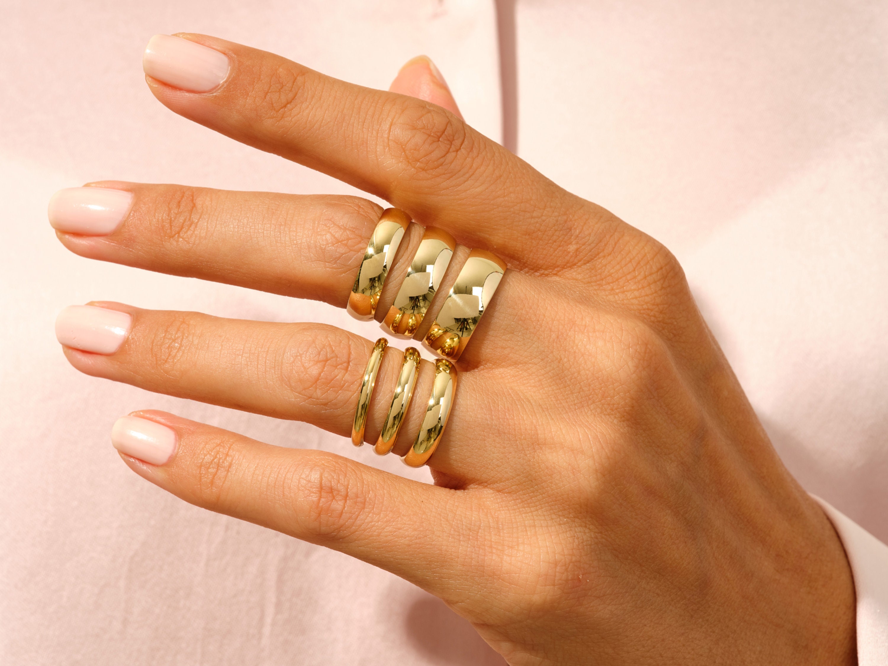 2mm Classic Dome Wedding Band, Solid Gold Stacking Ring