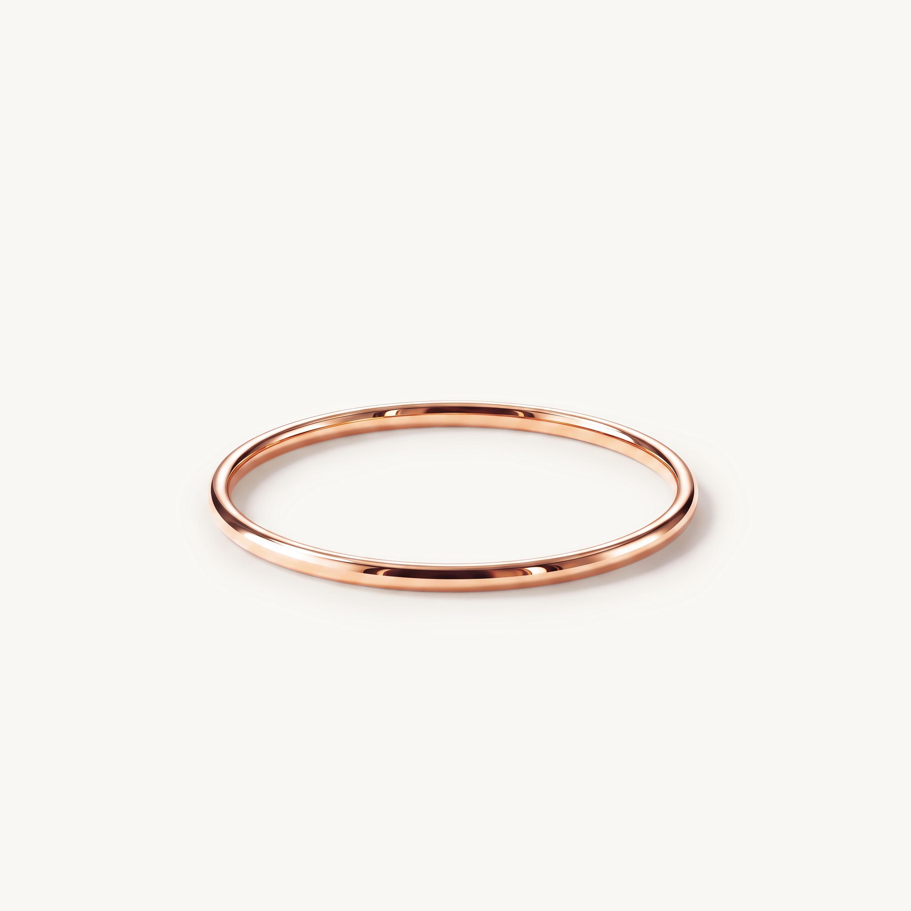 Solid Gold Thin Wedding Band, 1mm Dainty Stacking Ring