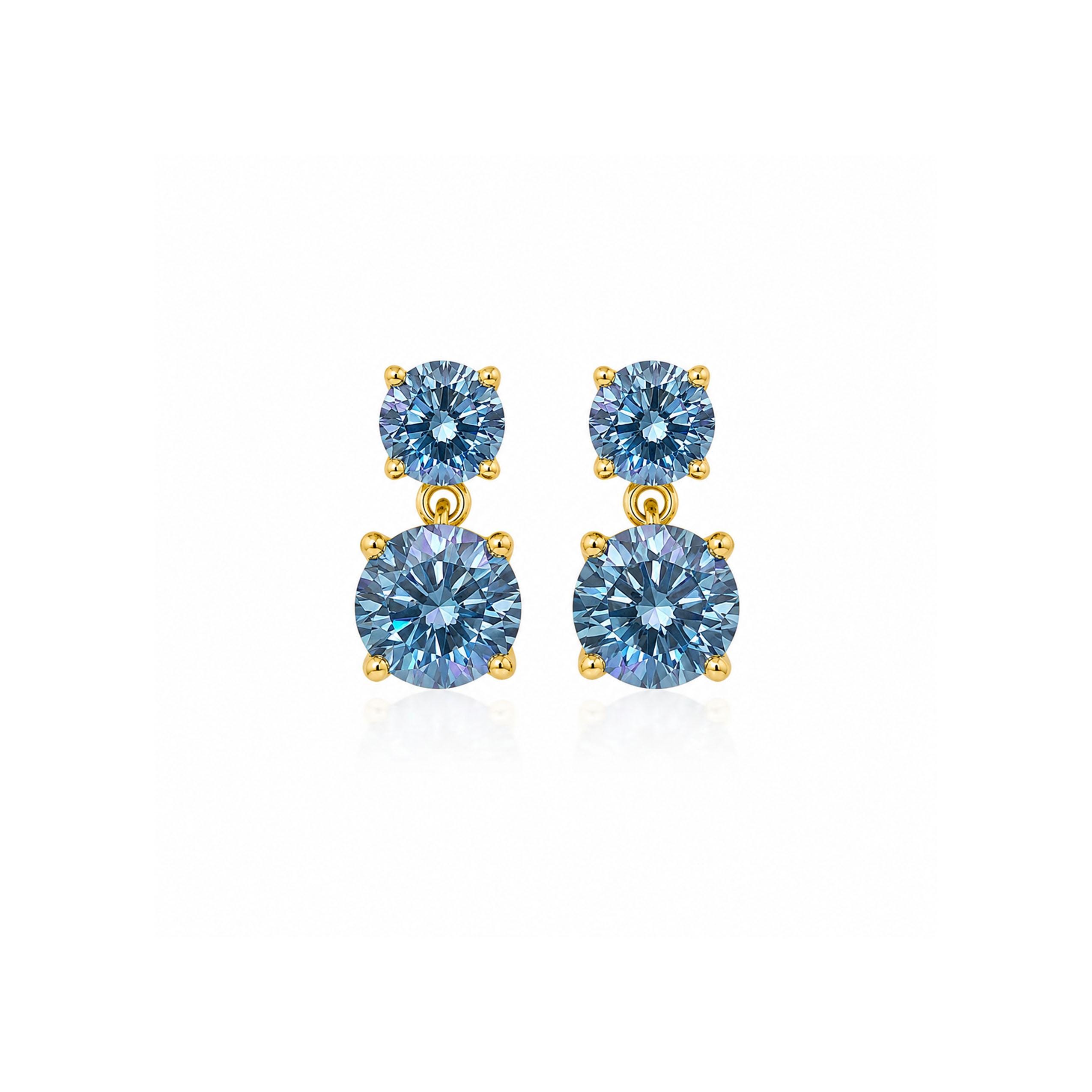 Certified Moissanite Double Drop Earrings in 925 Sterling Silver