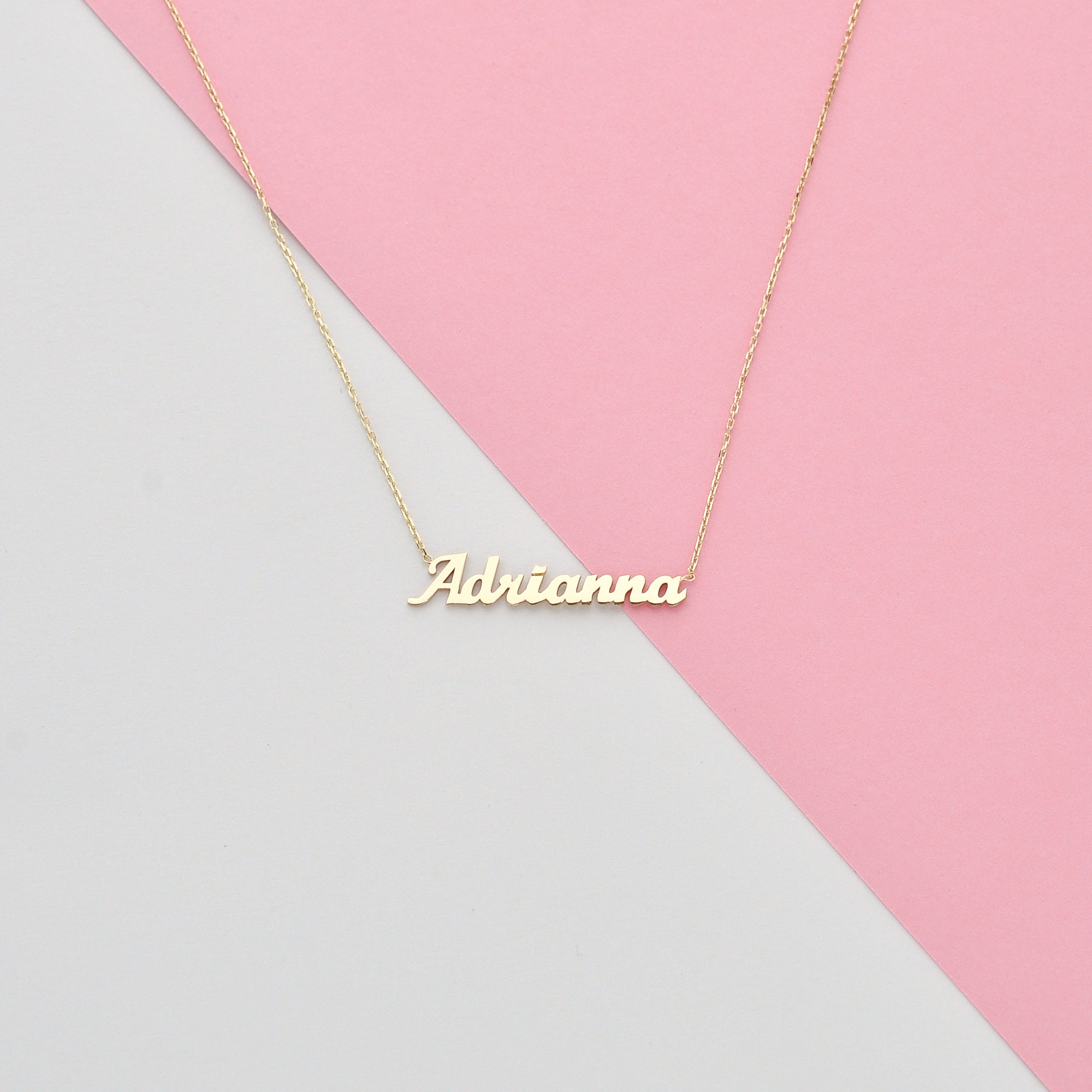 14K Solid Gold Name Necklace