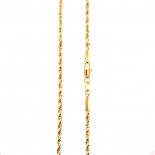 18K Gold Filled Men's Rope Chain Necklace in 3 mm Width