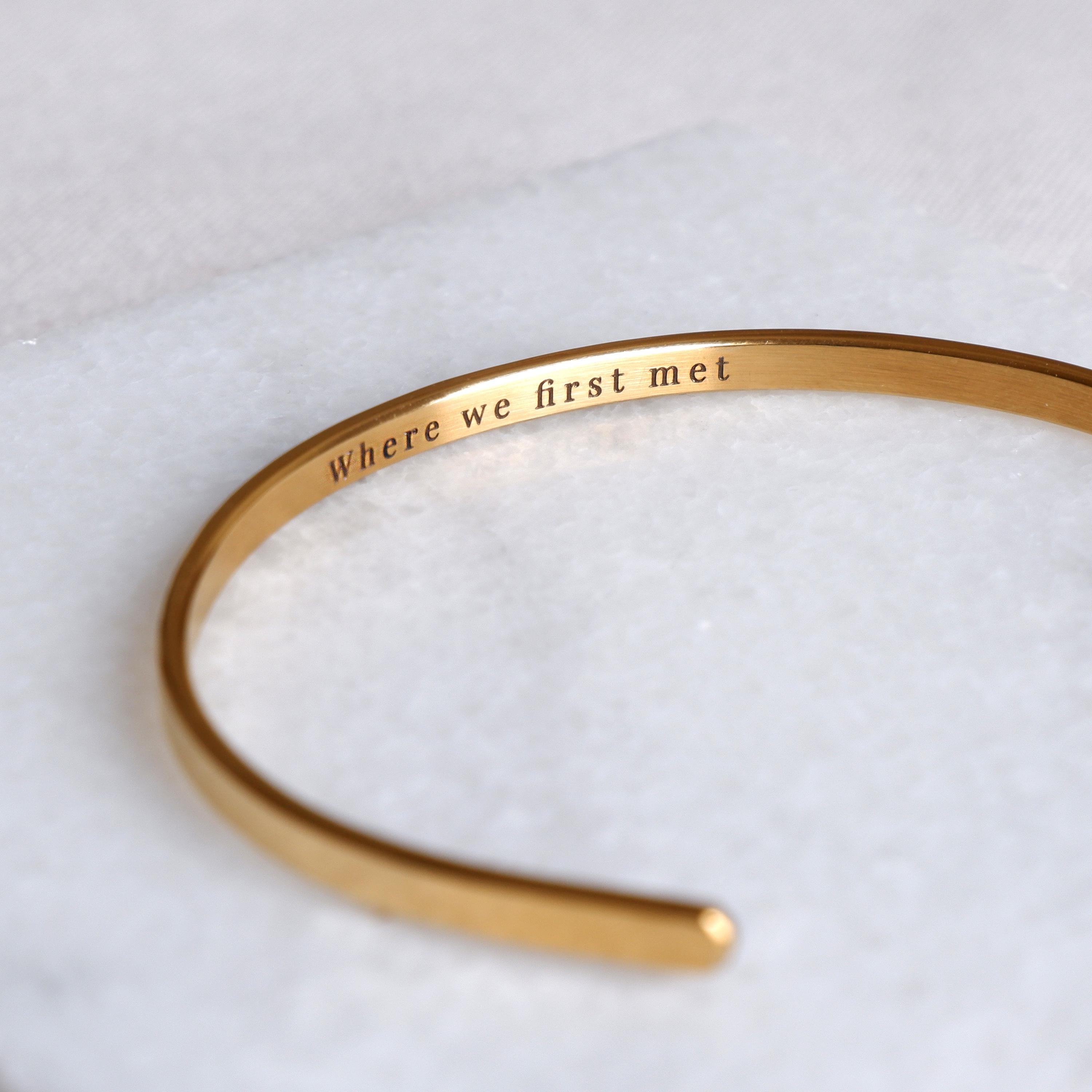Unisex Engraved Cuff Bracelet with Custom Message