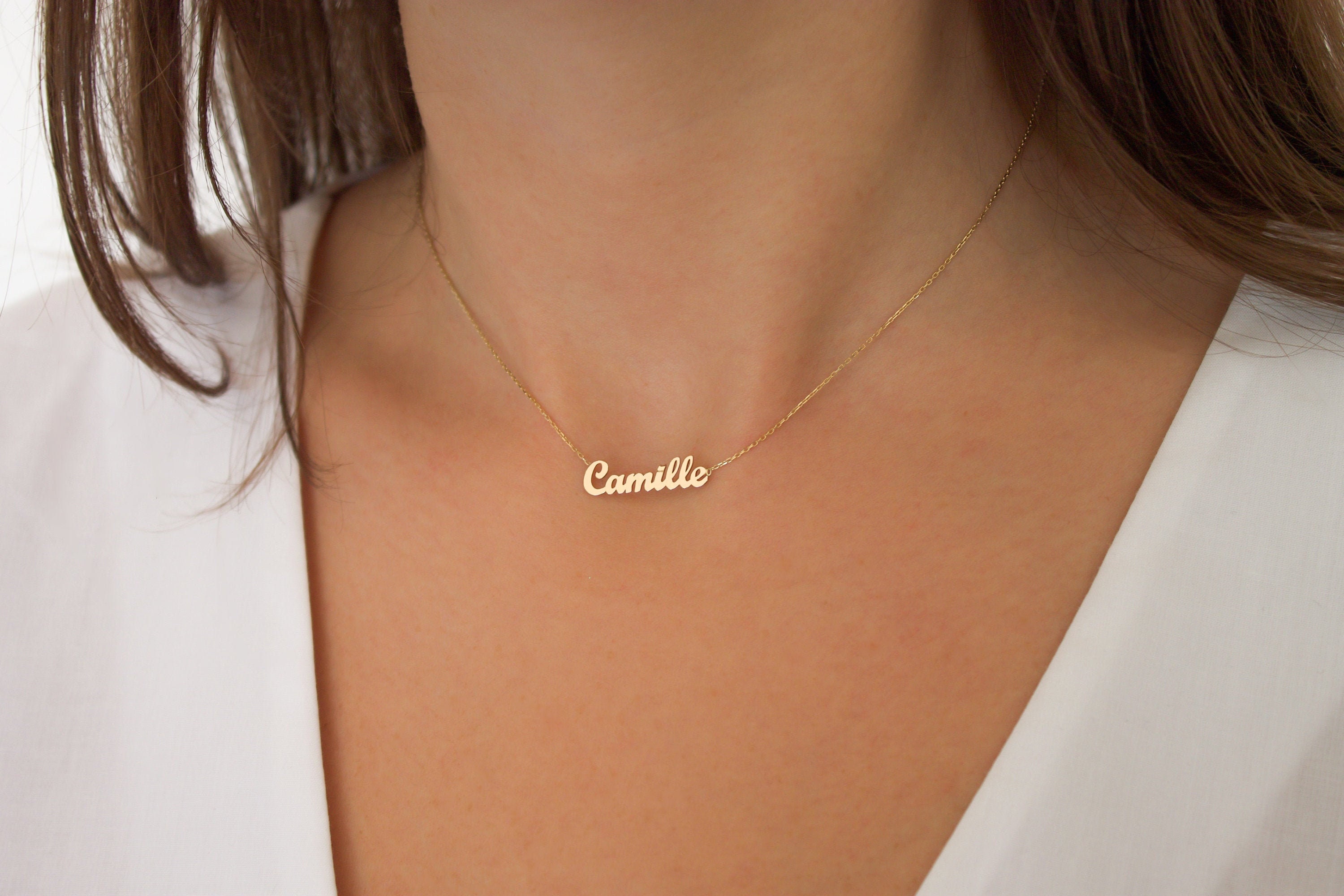 14K Solid Gold Name Necklace