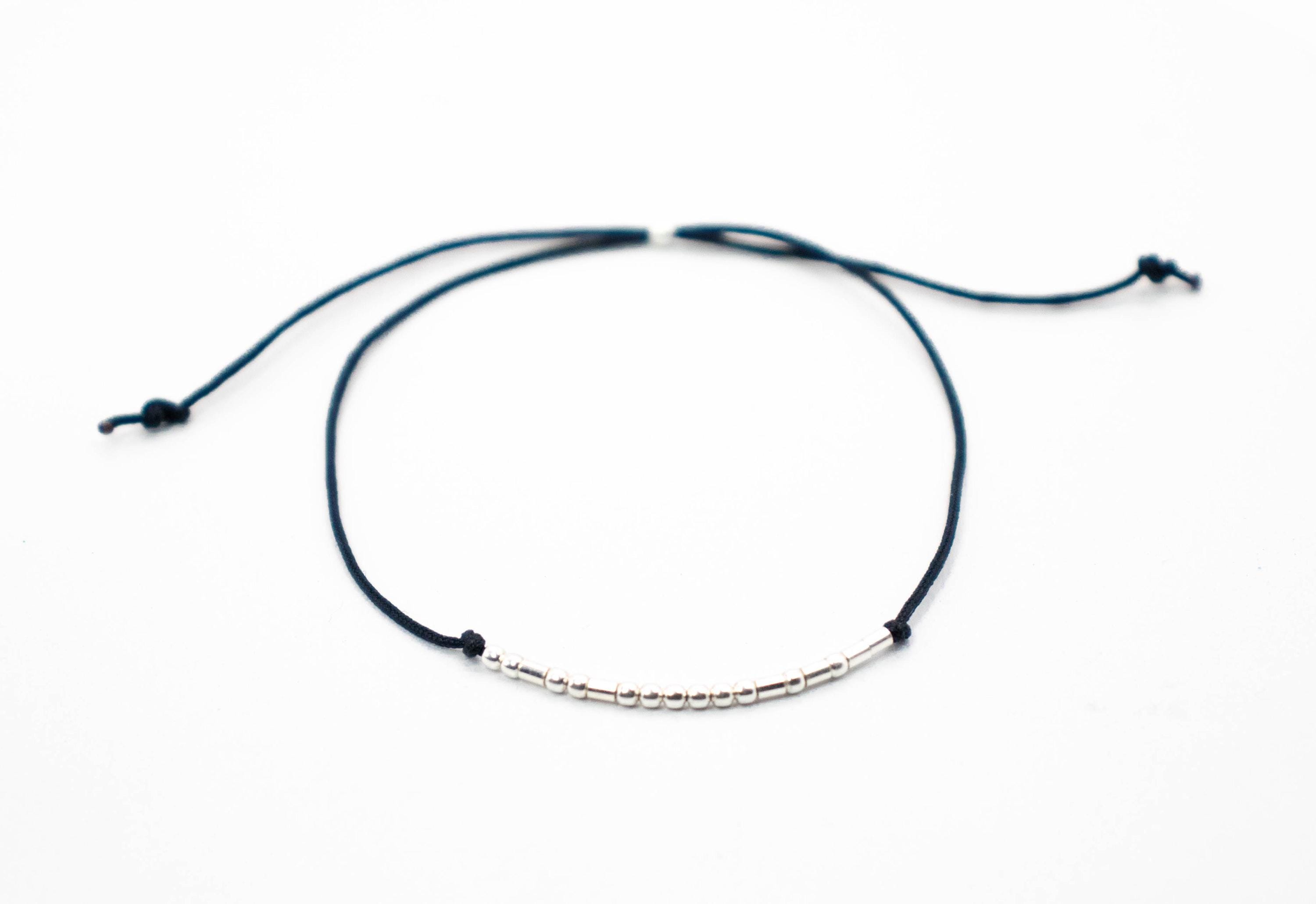Personalized Morse Code Couple Bracelet Set of Two in Silver, Gold or Rose Gold