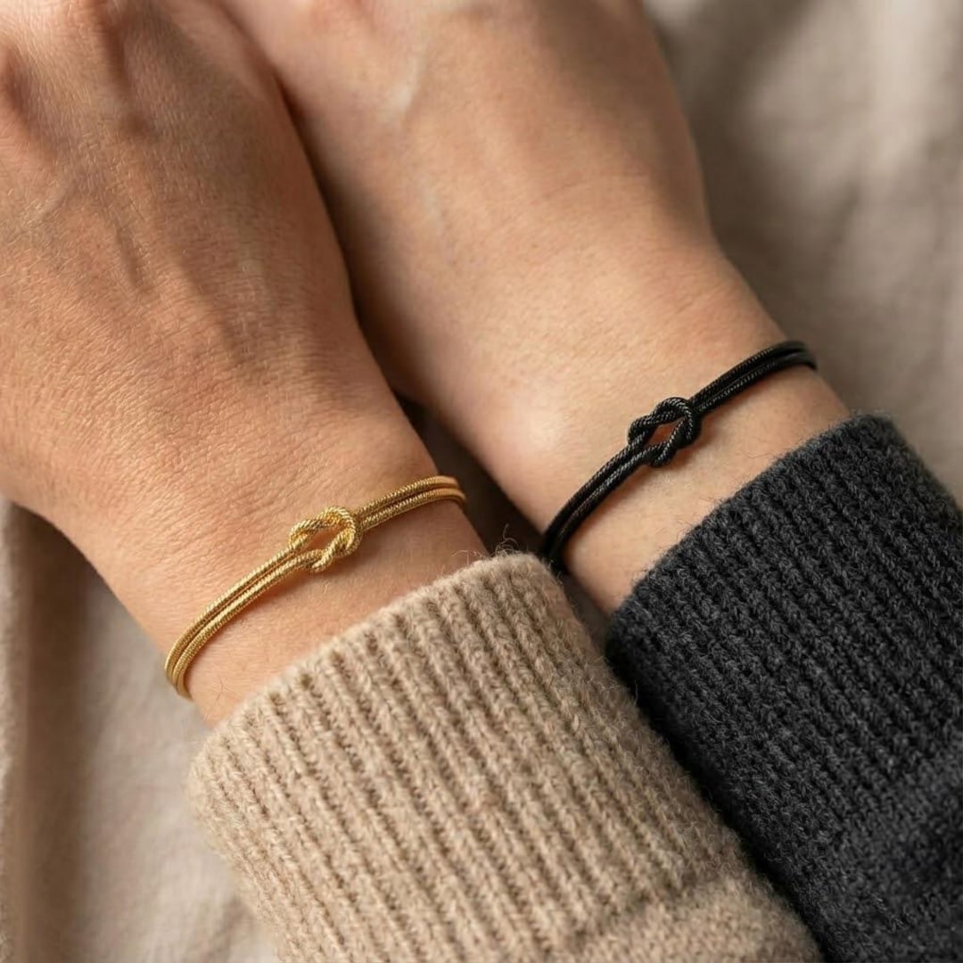 Love Knot Bracelet for Couples in Plated Stainless Steel
