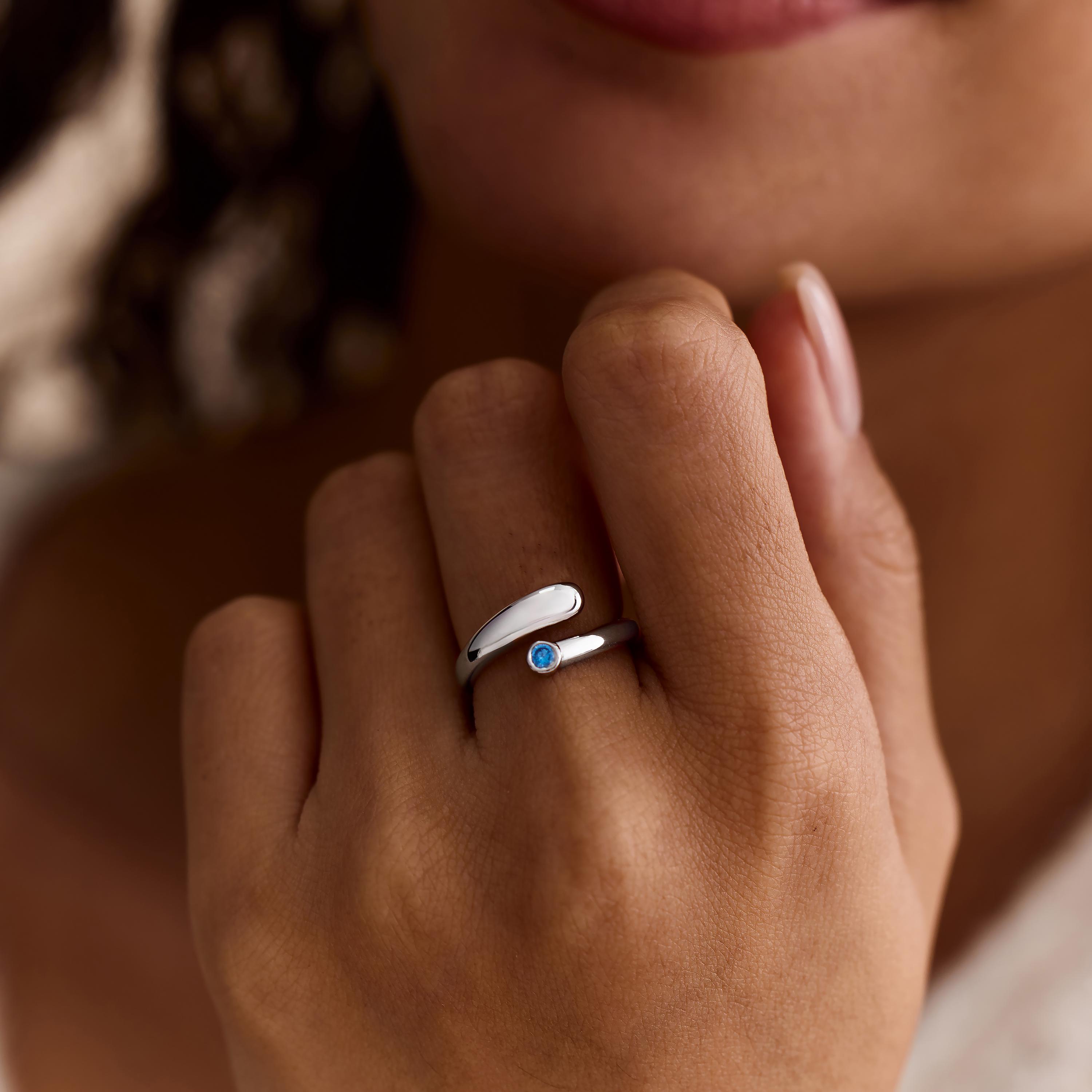Custom Adjustable Birthstone Ring With Dainty Multi-Stone Detail