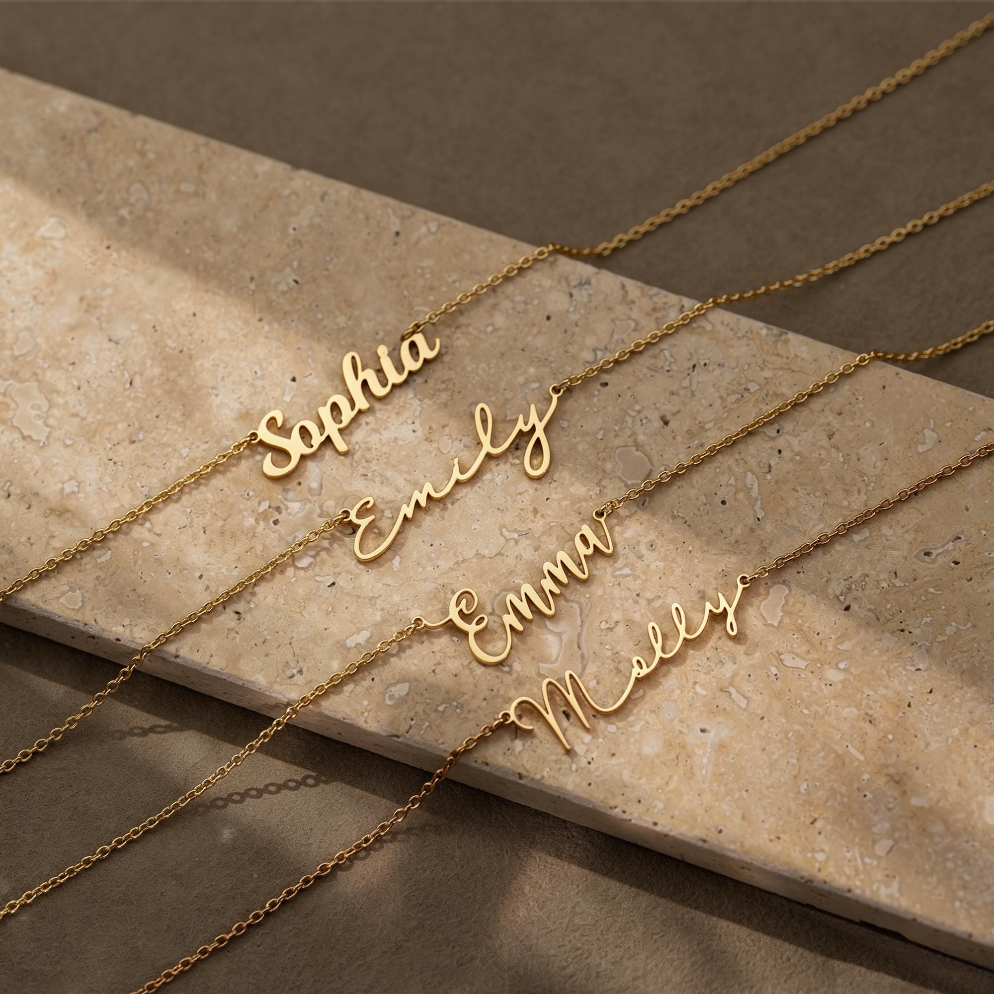 Personalized Name Necklace in 18K Gold Plated Finish