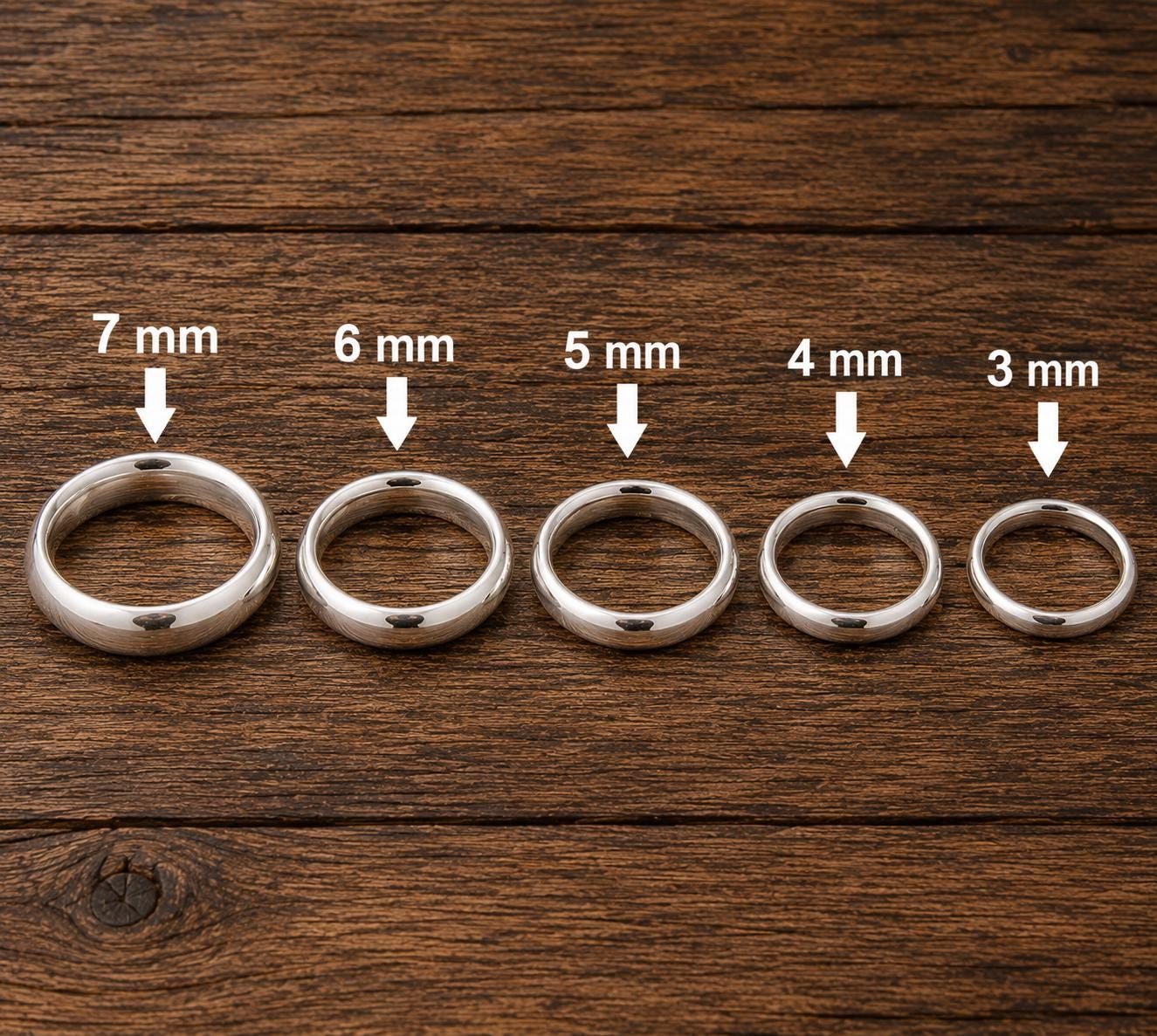 Sterling Silver Comfort Fit Half-Dome Wedding Band