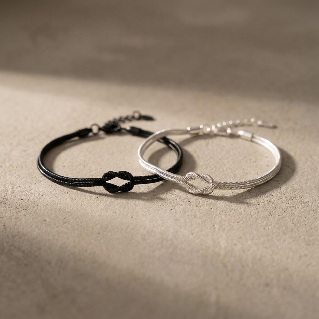 Love Knot Bracelet for Couples in Plated Stainless Steel