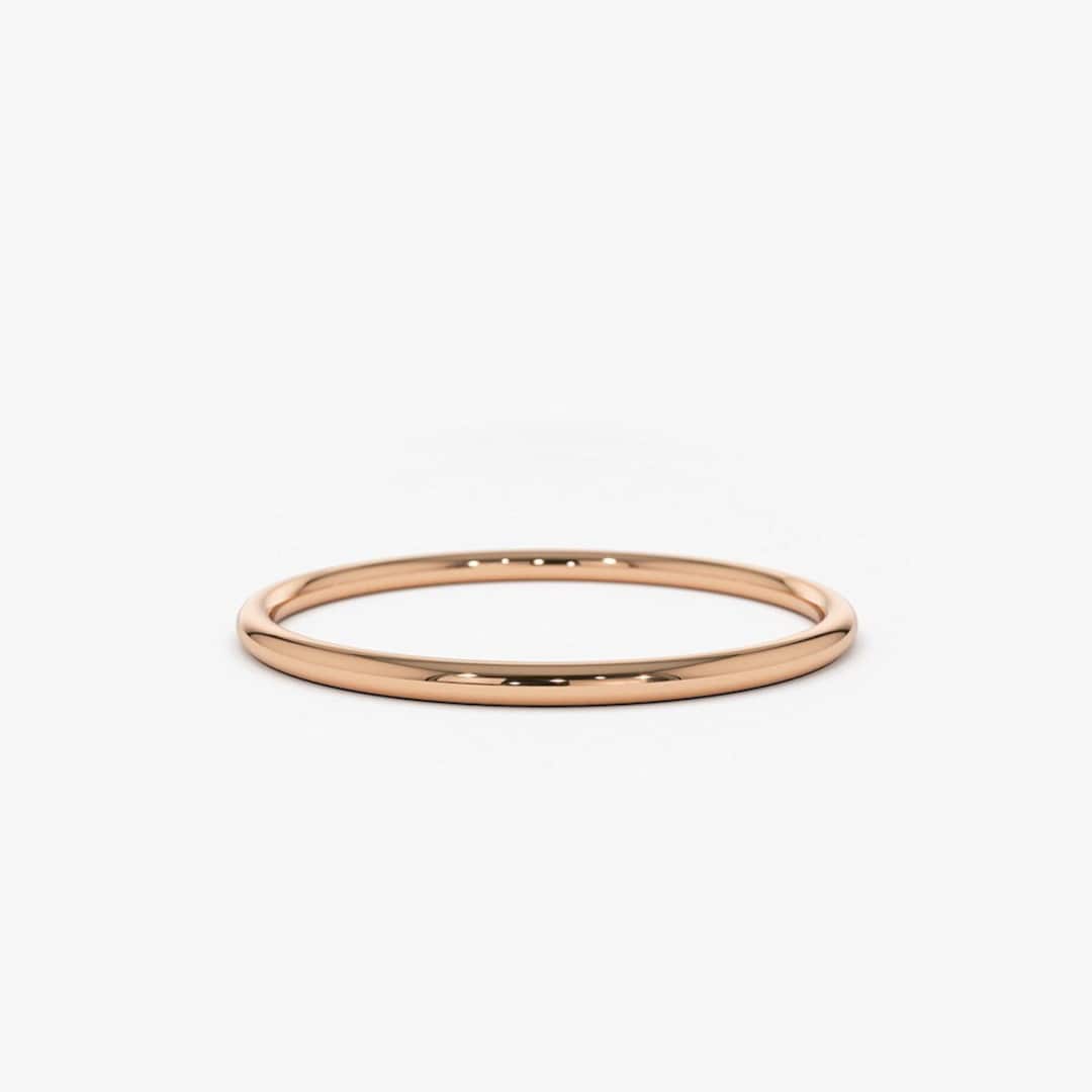 14K Solid Rose Gold 1.2mm Wedding Band
