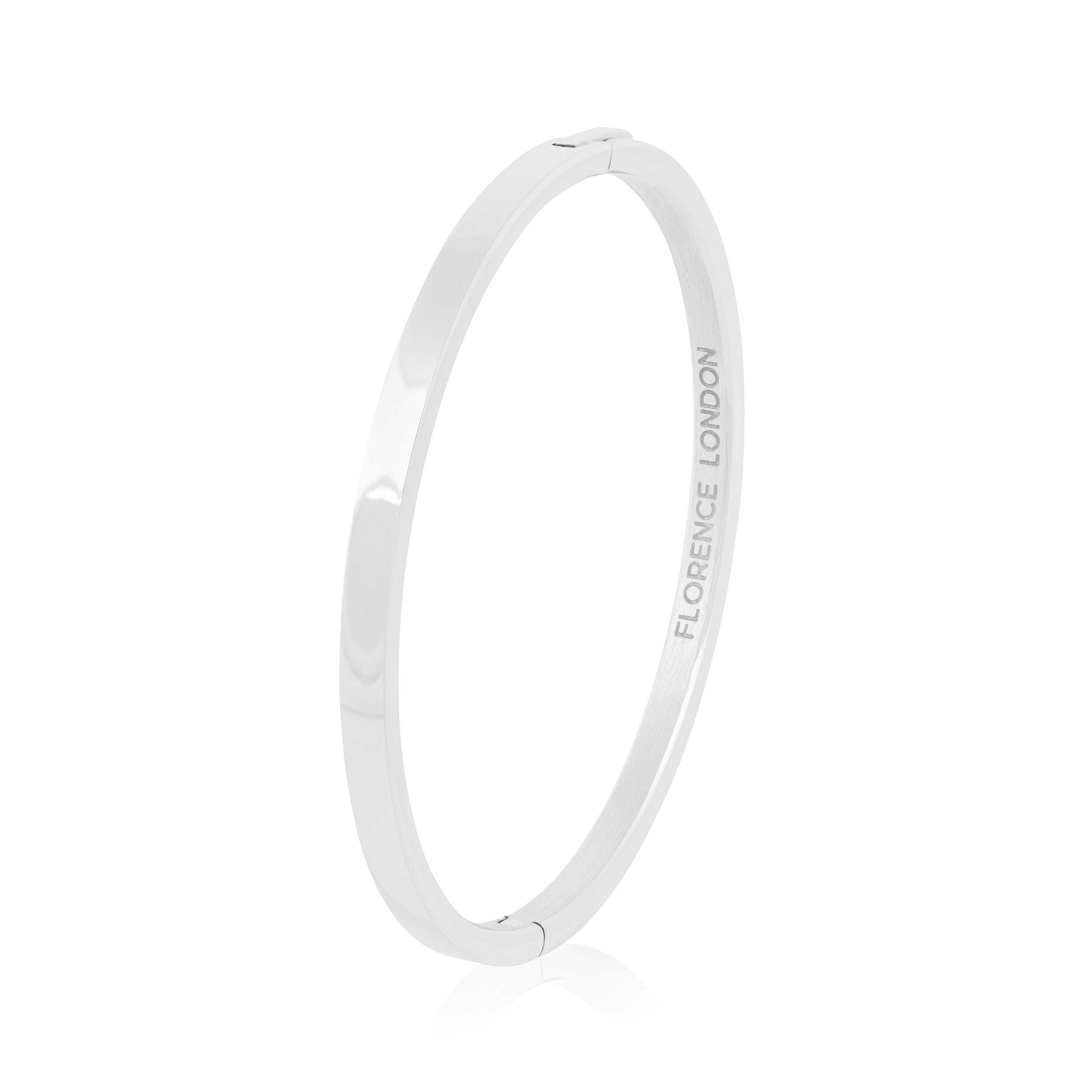 Engraved Clasp Bangle with Personalized Name, Date, or Initials
