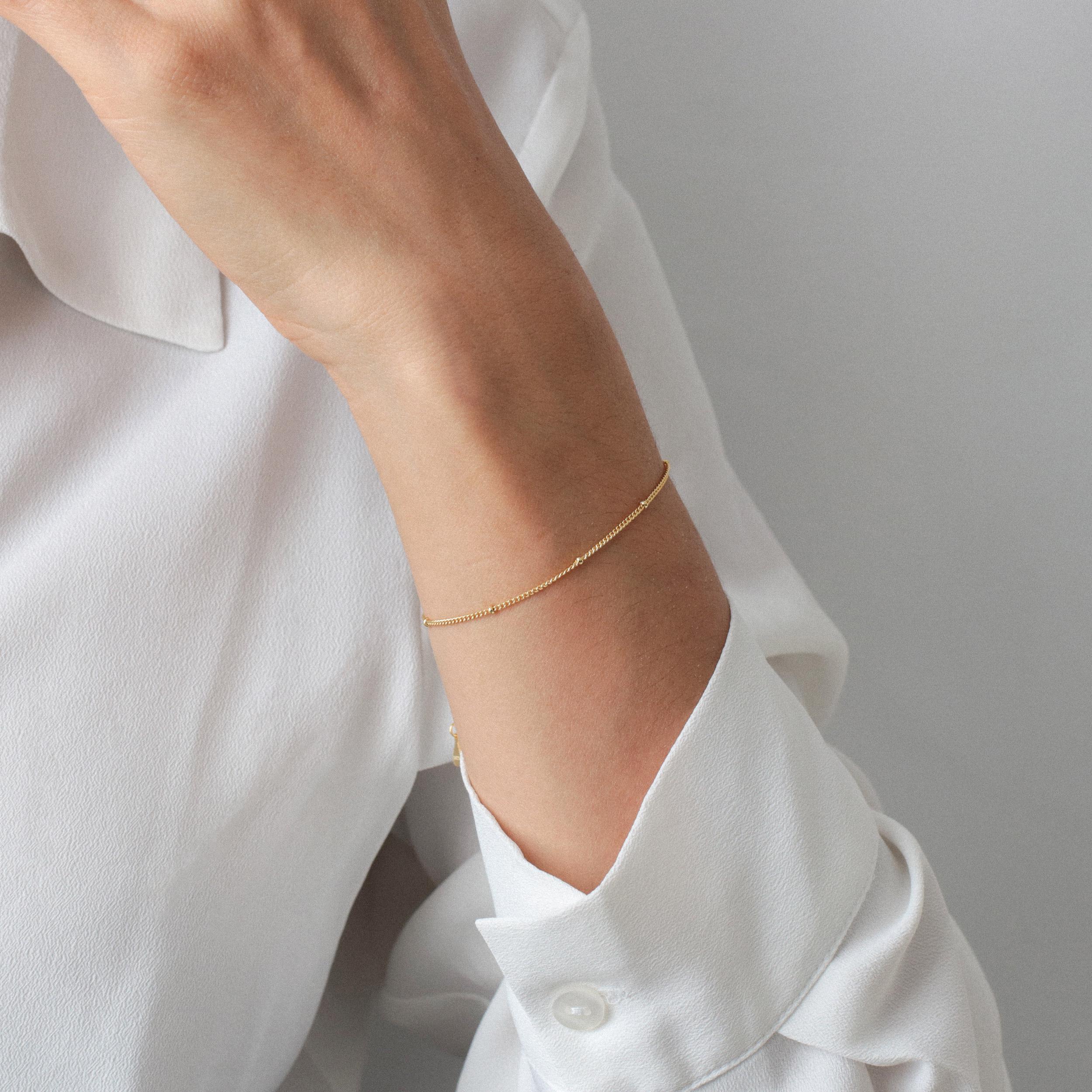 Dainty Sterling Silver Chain Bracelet with Optional Gold Plating