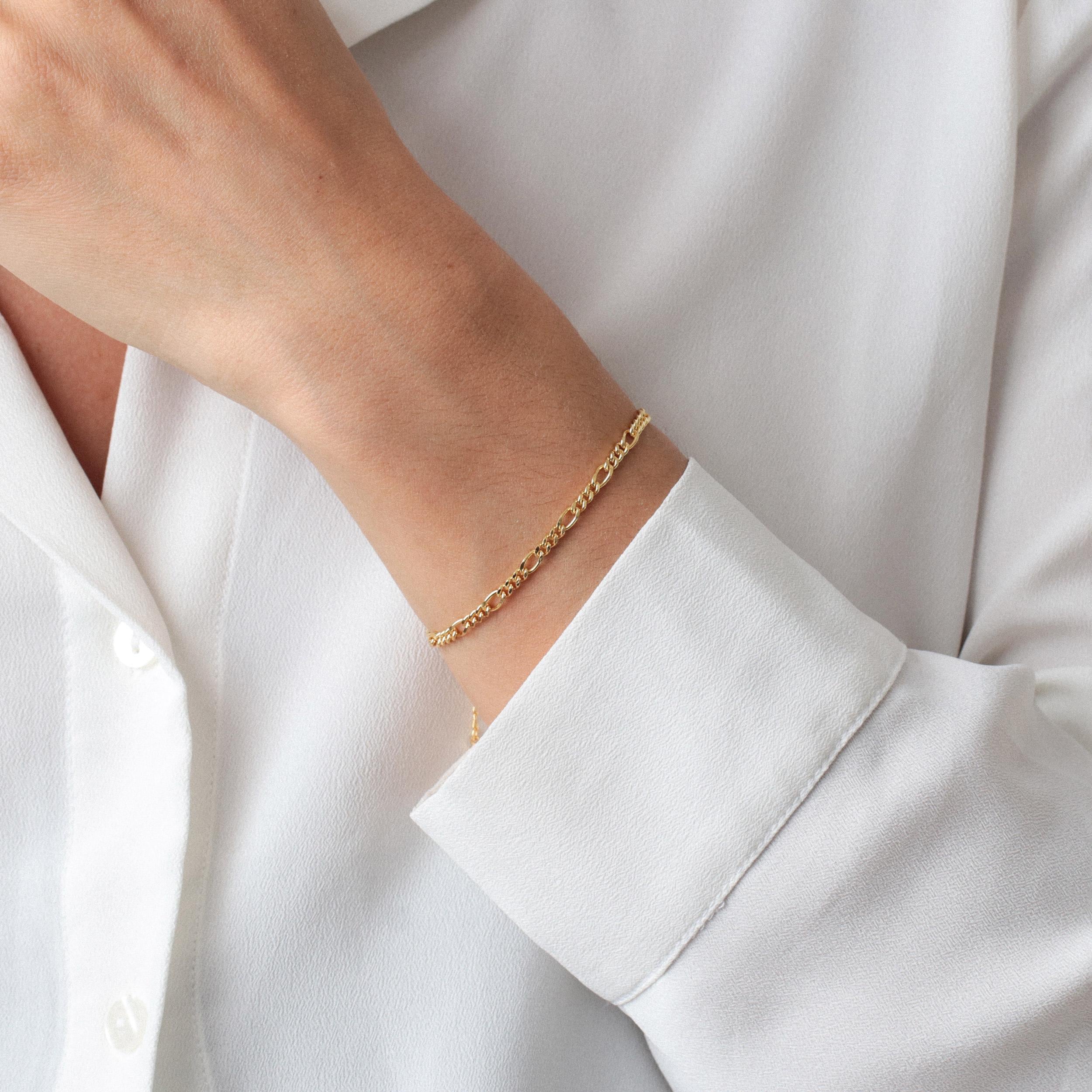 Dainty Sterling Silver Chain Bracelet with Optional Gold Plating