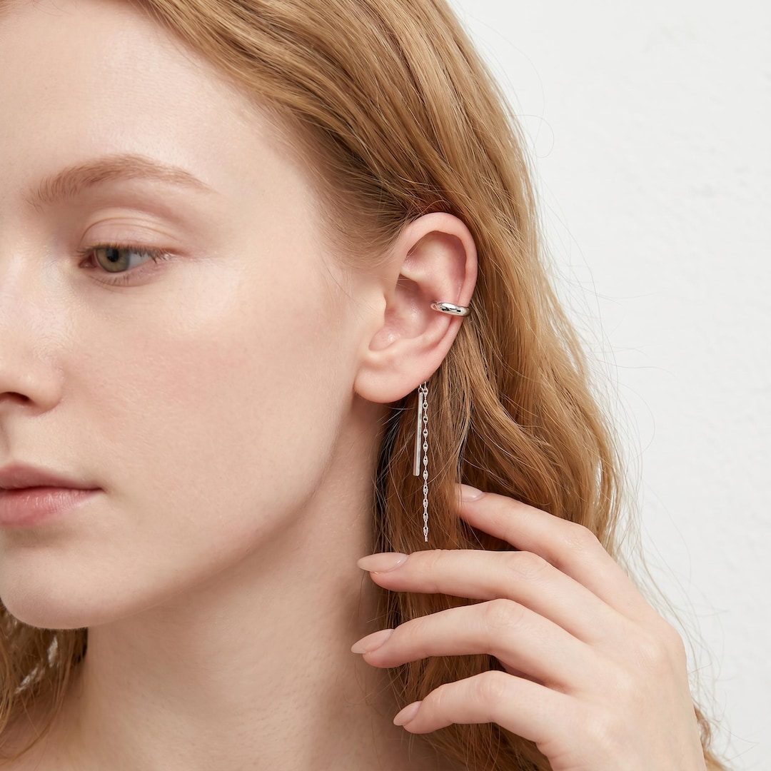 Gold Plated Copper Tassel Ear Wrap for Non-Pierced Ears