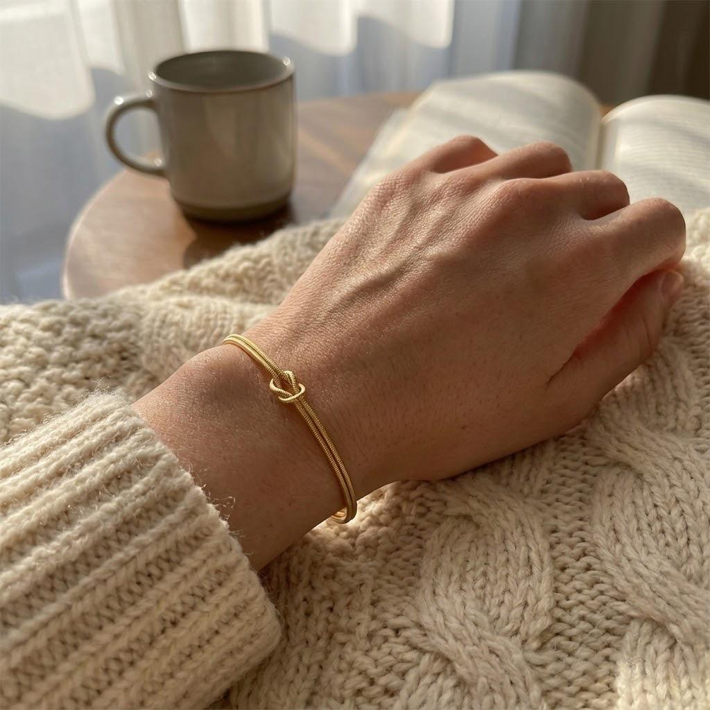 Love Knot Bracelet for Couples in Plated Stainless Steel