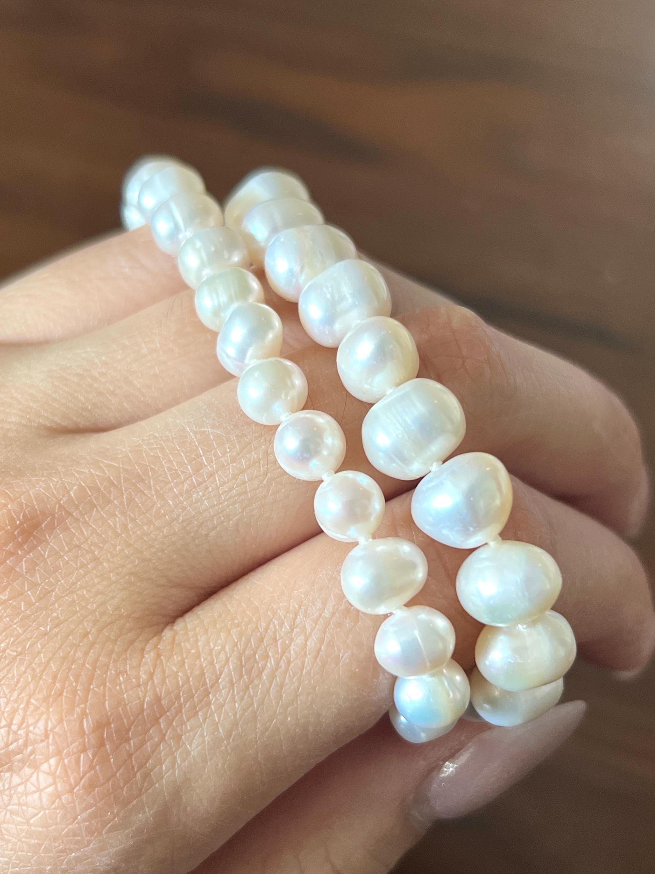 Hand-Knotted Freshwater Pearl Strand with Lobster or Toggle Clasp
