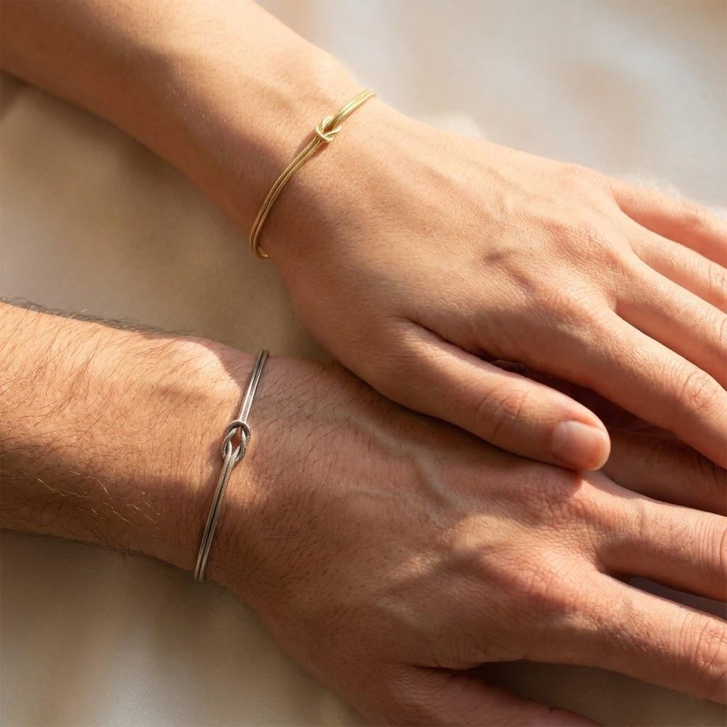 Love Knot Bracelet for Couples in Plated Stainless Steel