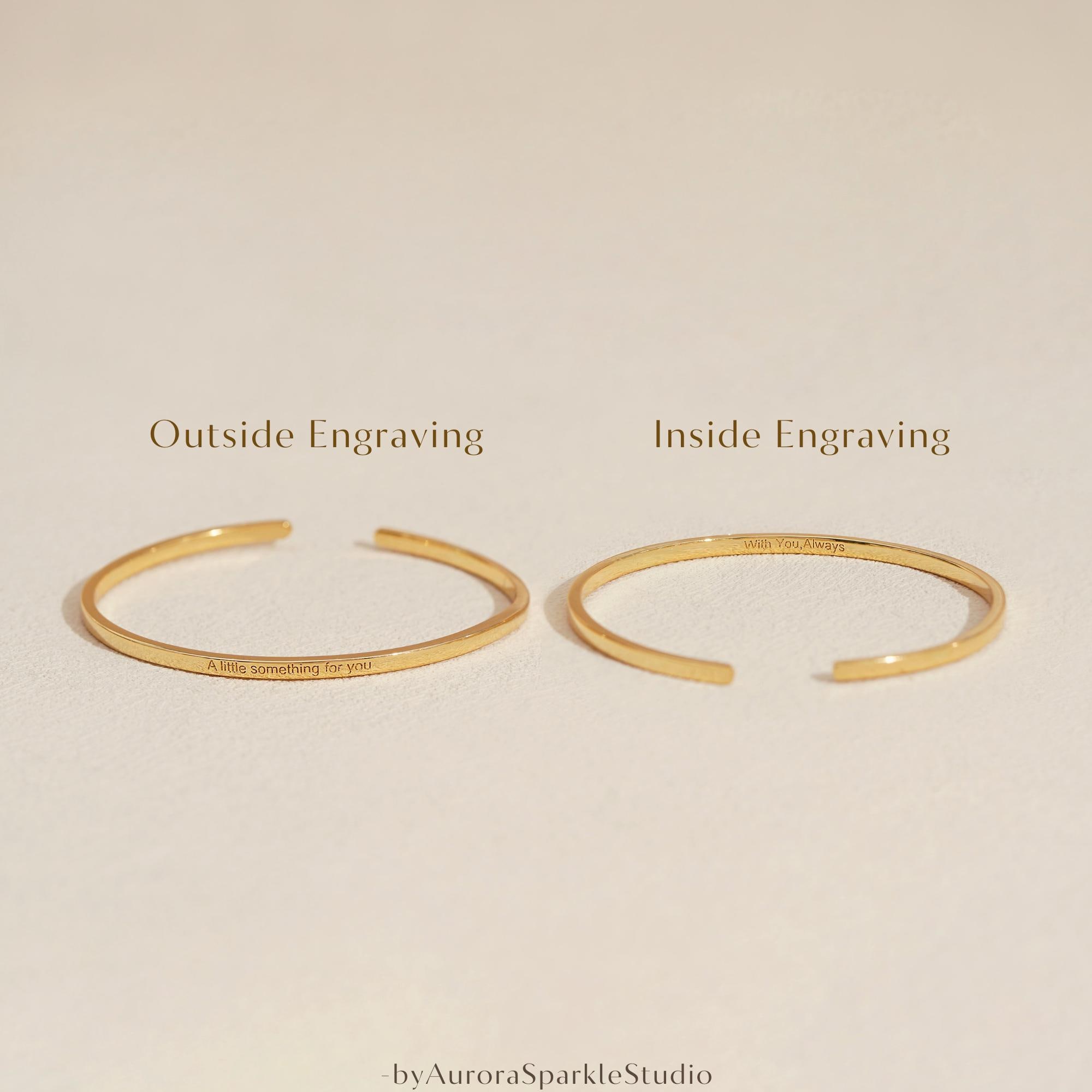 Personalized Engraved Affirmation Cuff Bracelet in Adjustable Sizes