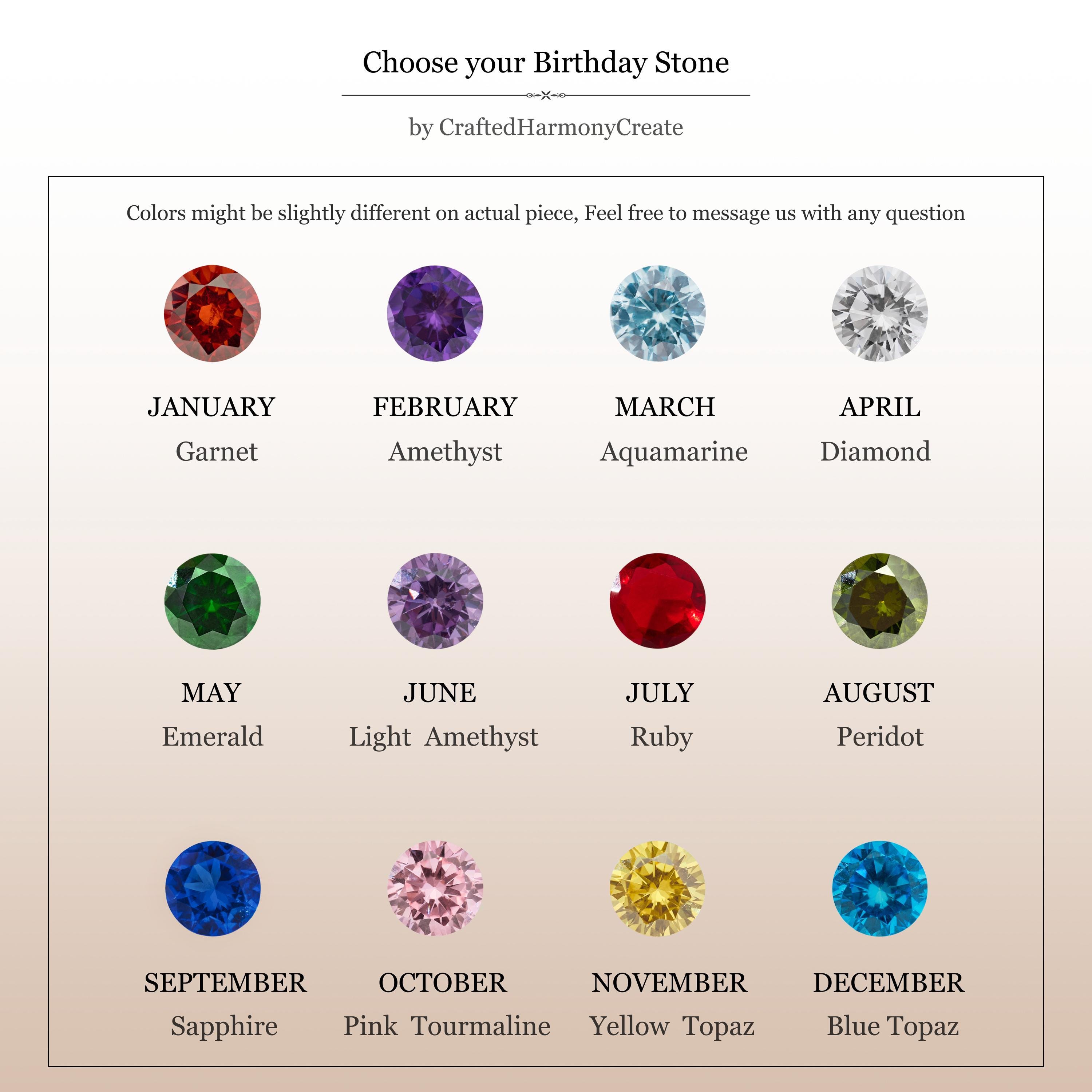 Custom Birthstone Necklace for Him with Leaf Pendant and Cubic Zirconia