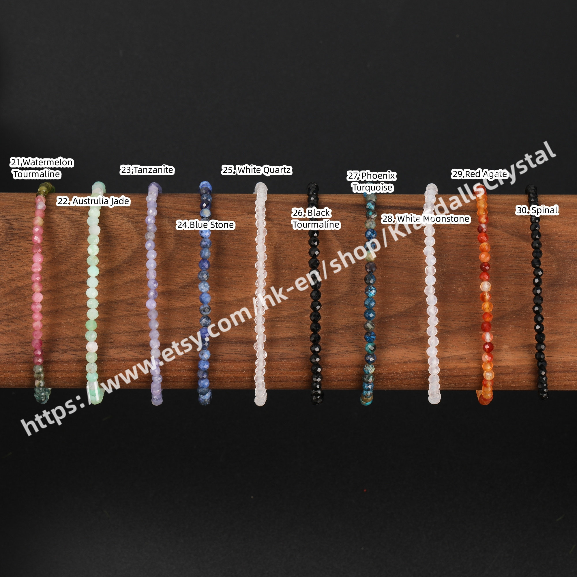 Natural Crystal Mini Beaded Bracelet with Faceted 3-3.5 mm Stones