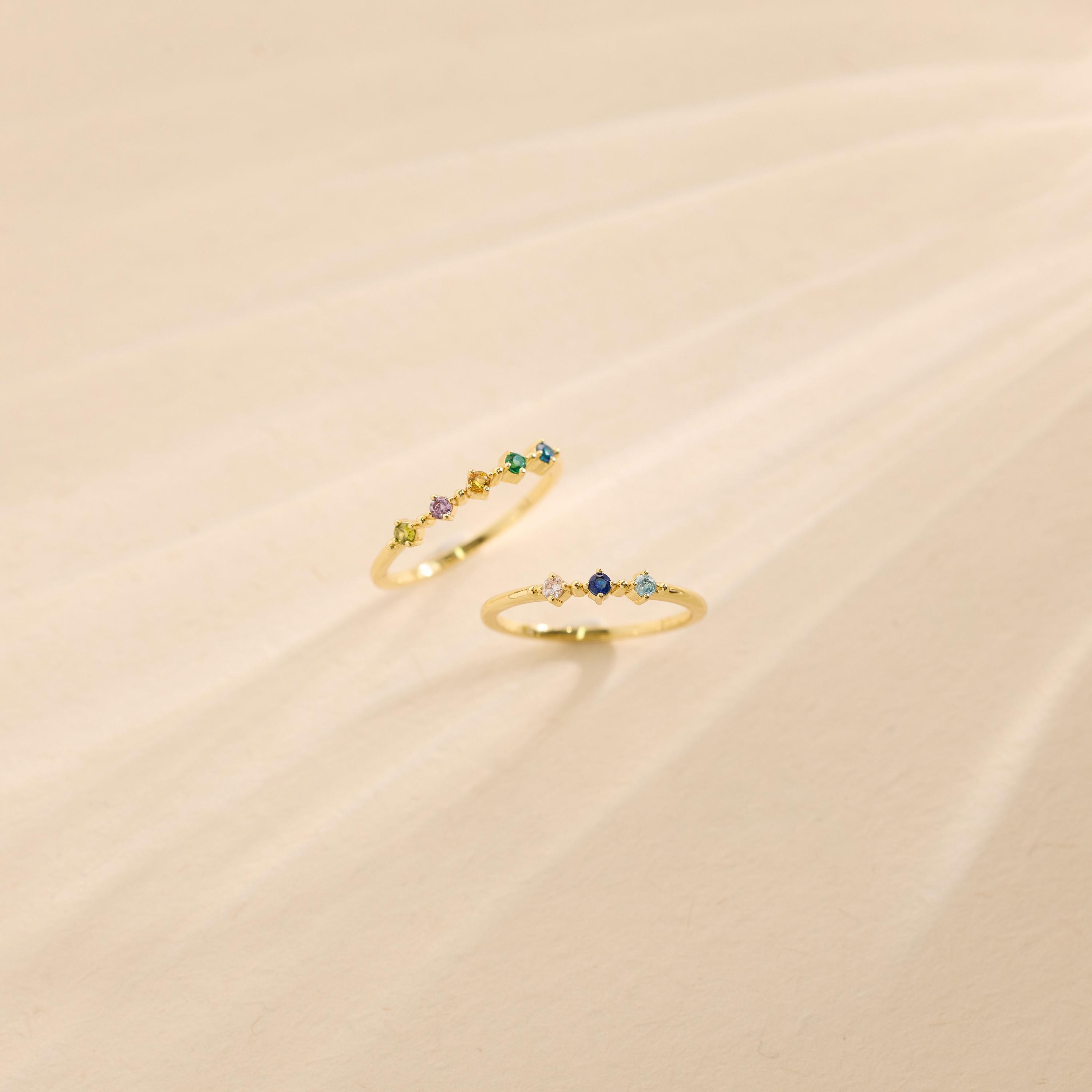 Custom Family Birthstone Eternity Ring, 1 to 6 Stones
