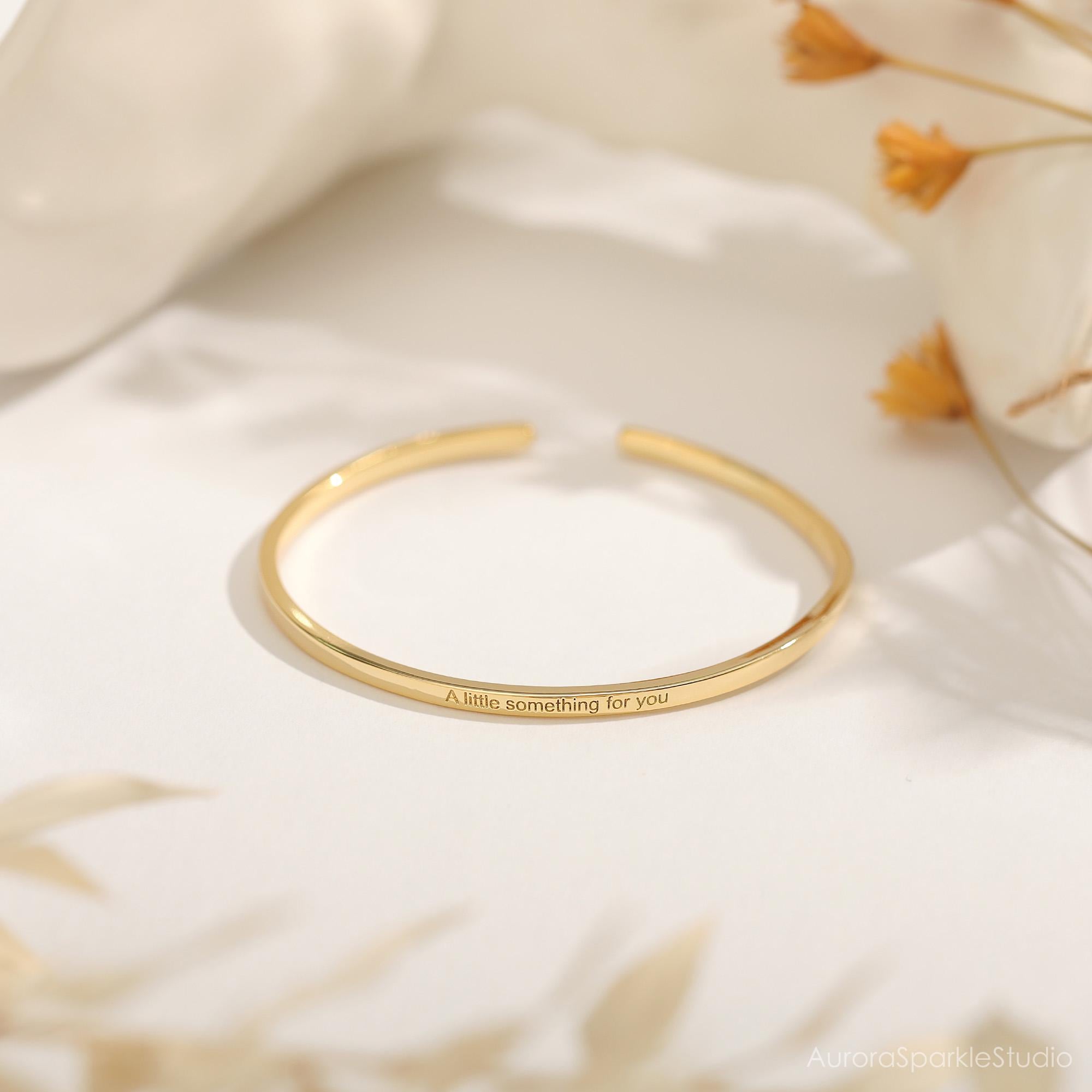 Personalized Engraved Affirmation Cuff Bracelet in Adjustable Sizes