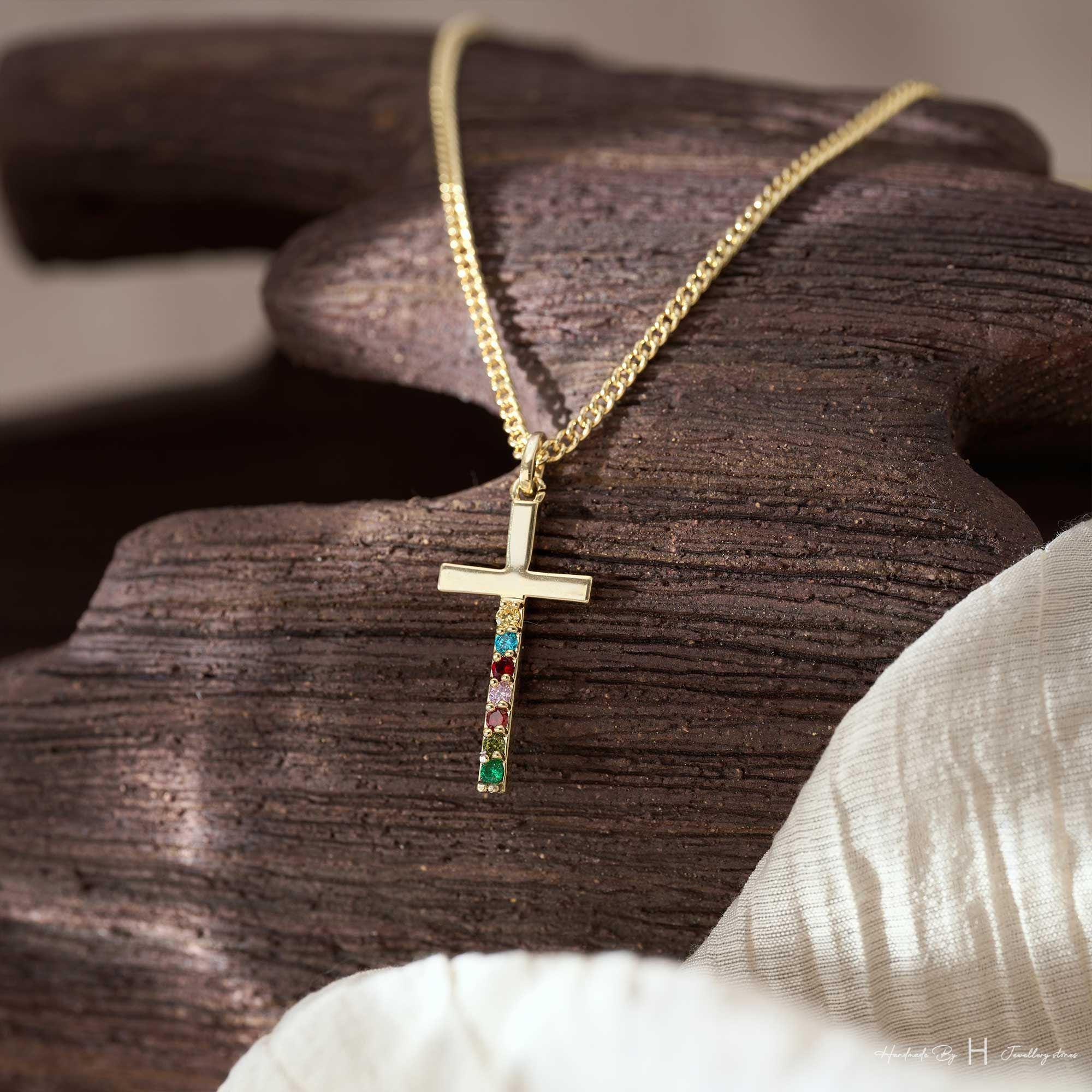 Men's Birthstone Necklace with Zircon Pendant in Pure Copper