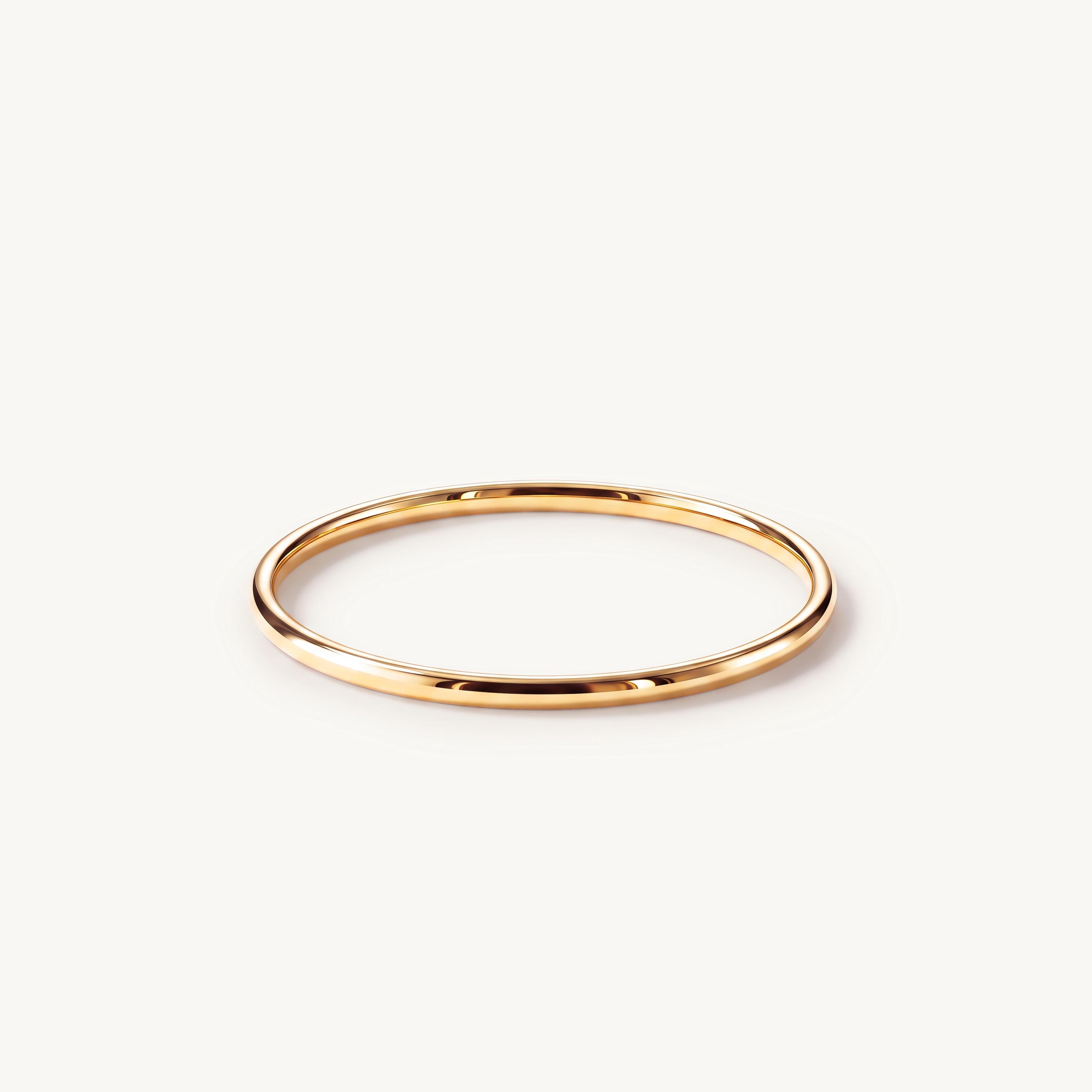 Solid Gold Thin Wedding Band, 1mm Dainty Stacking Ring
