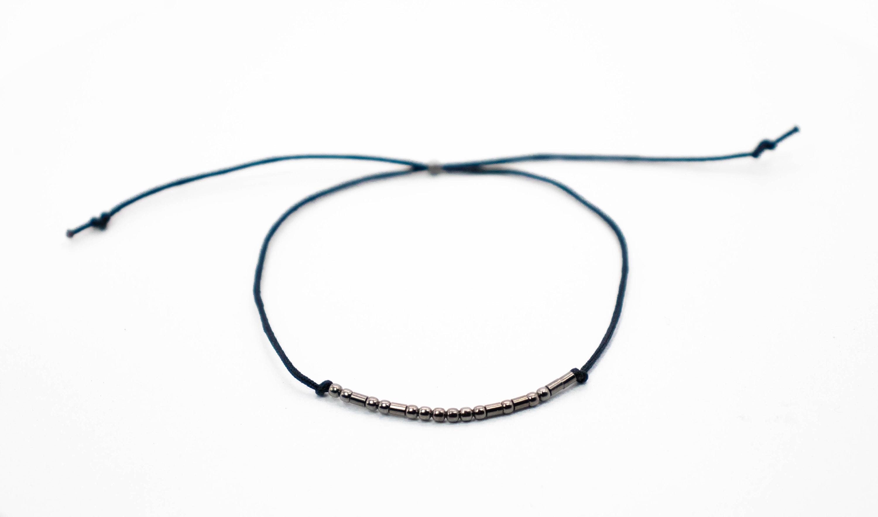 Personalized Morse Code Couple Bracelet Set of Two in Silver, Gold or Rose Gold