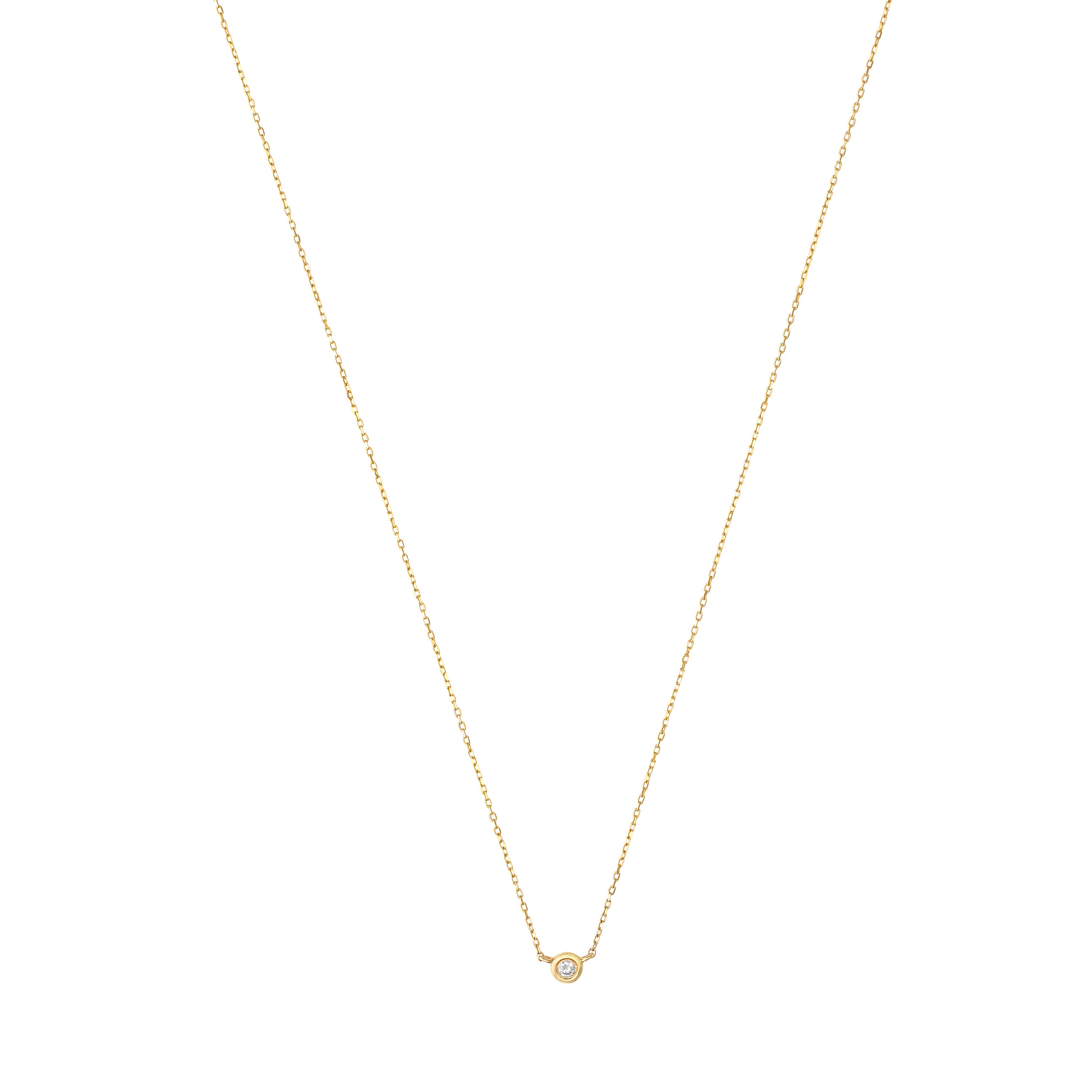 Tiny Diamond Choker Necklace in 14K Solid Gold