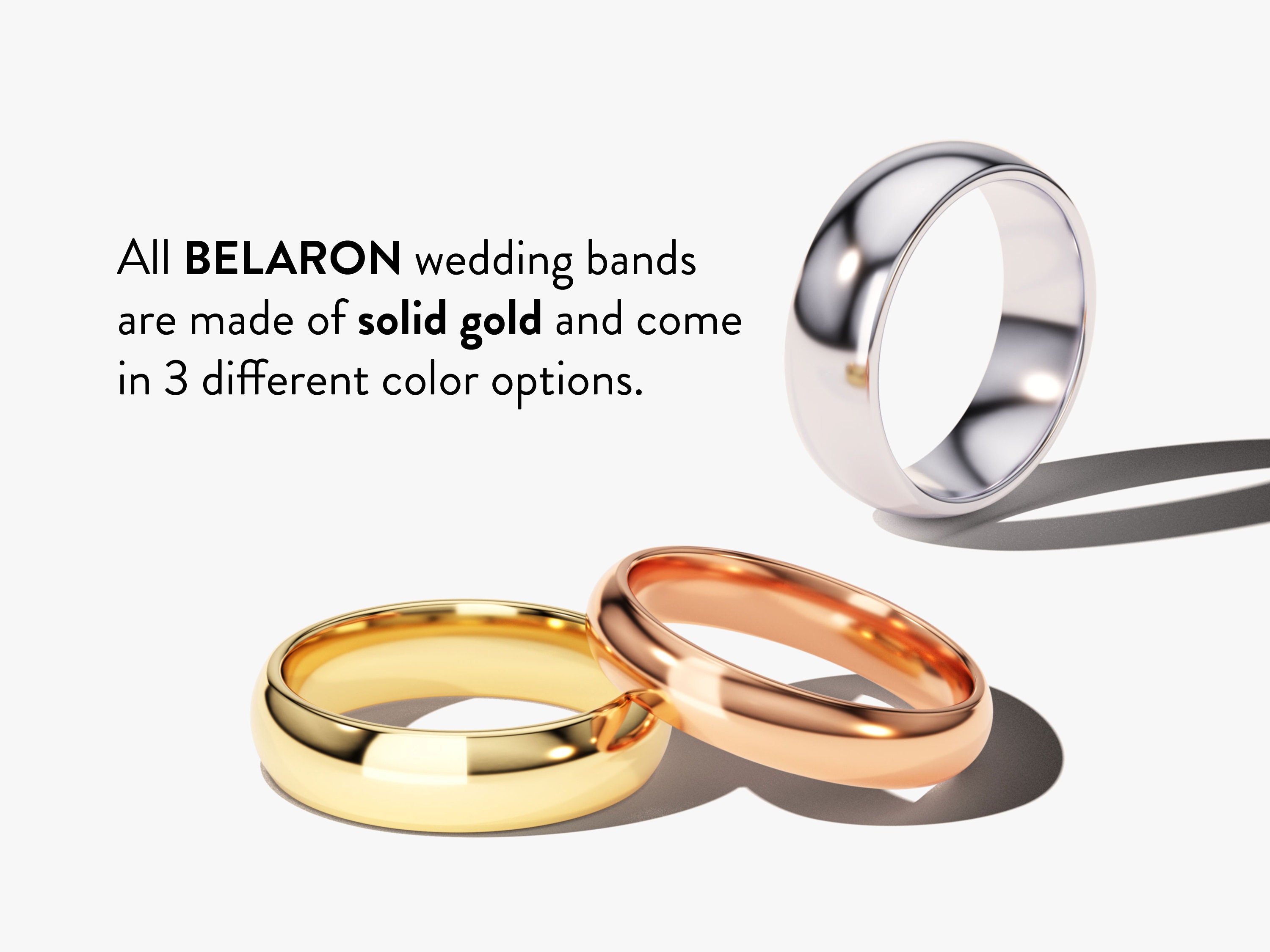3mm Flat Yellow Gold Wedding Band in 10K, 14K or 18K