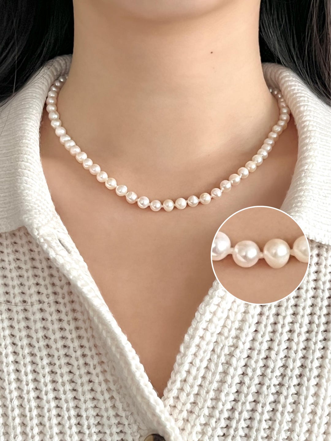 Hand-Knotted Freshwater Pearl Strand with Lobster or Toggle Clasp