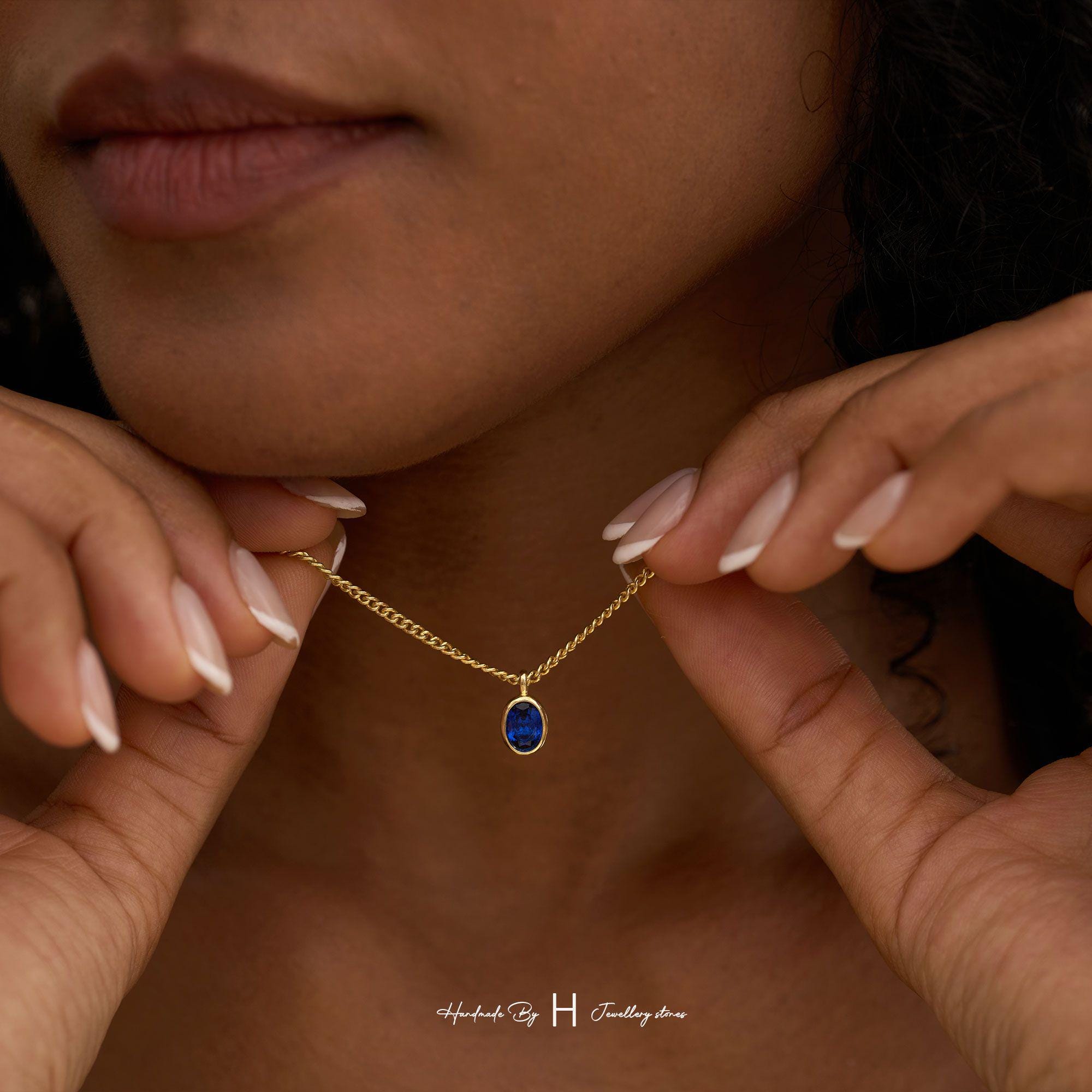 Custom Birthstone Necklace for Dad with Copper Pendant and Zircon Stone