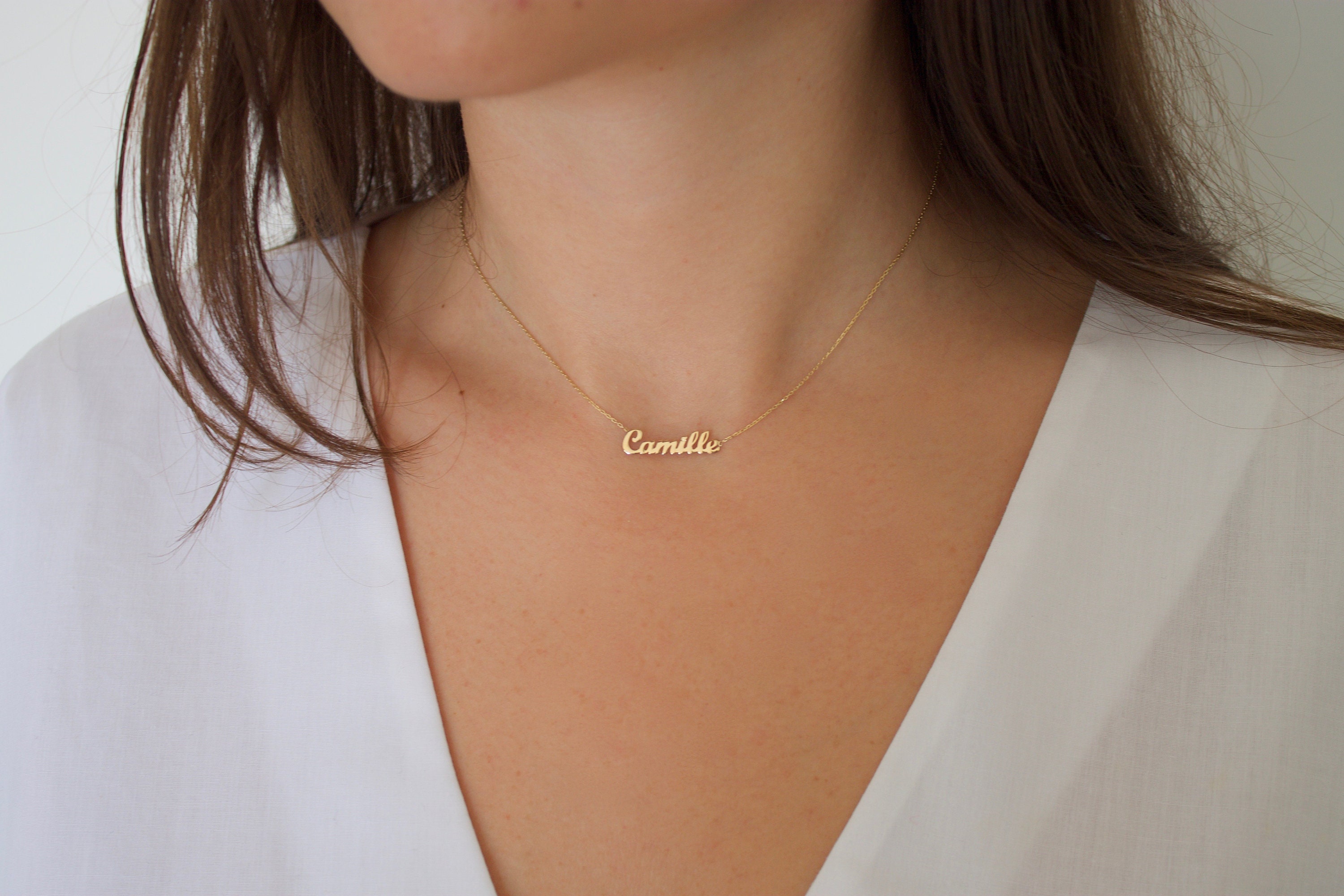 14K Solid Gold Name Necklace