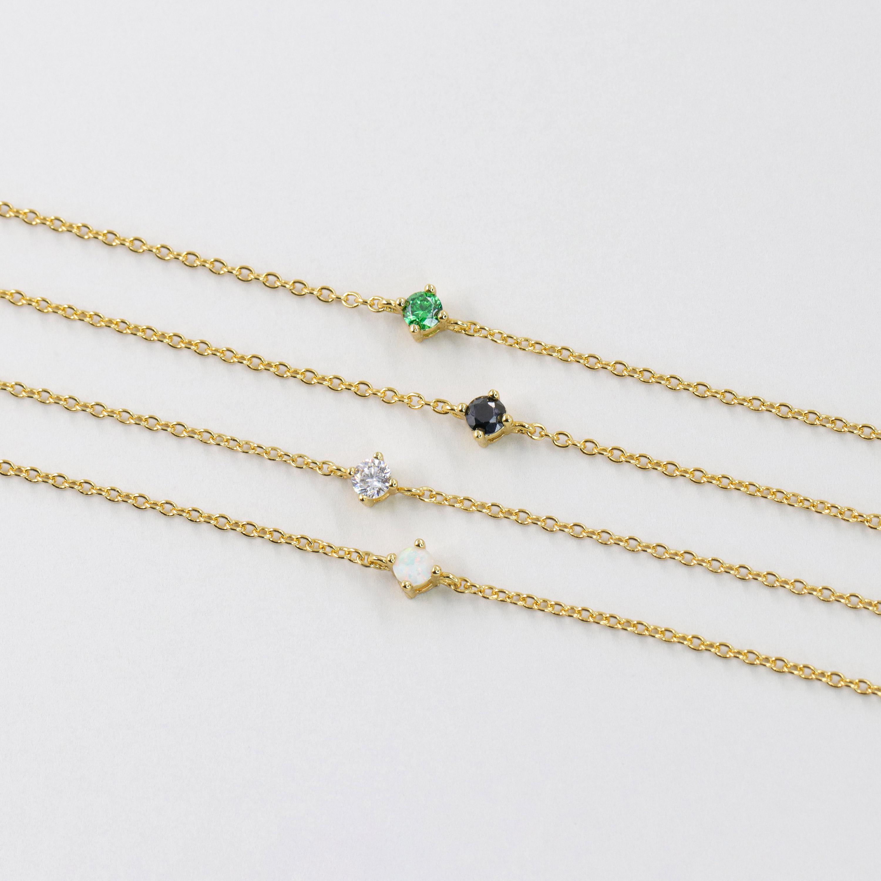 Dainty Single Stone Bracelet in 925 Sterling Silver