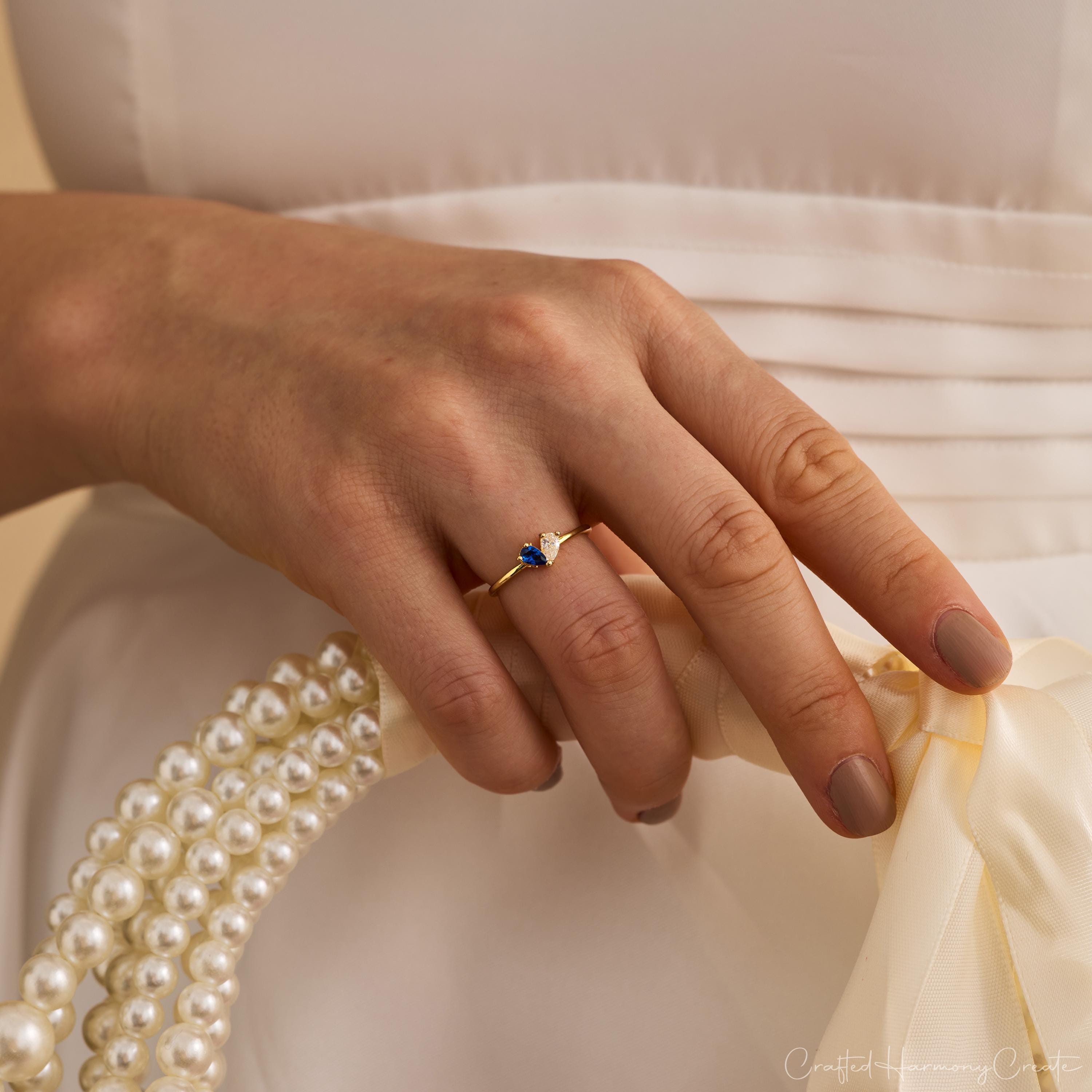 Personalized 3D Heart Birthstone Ring