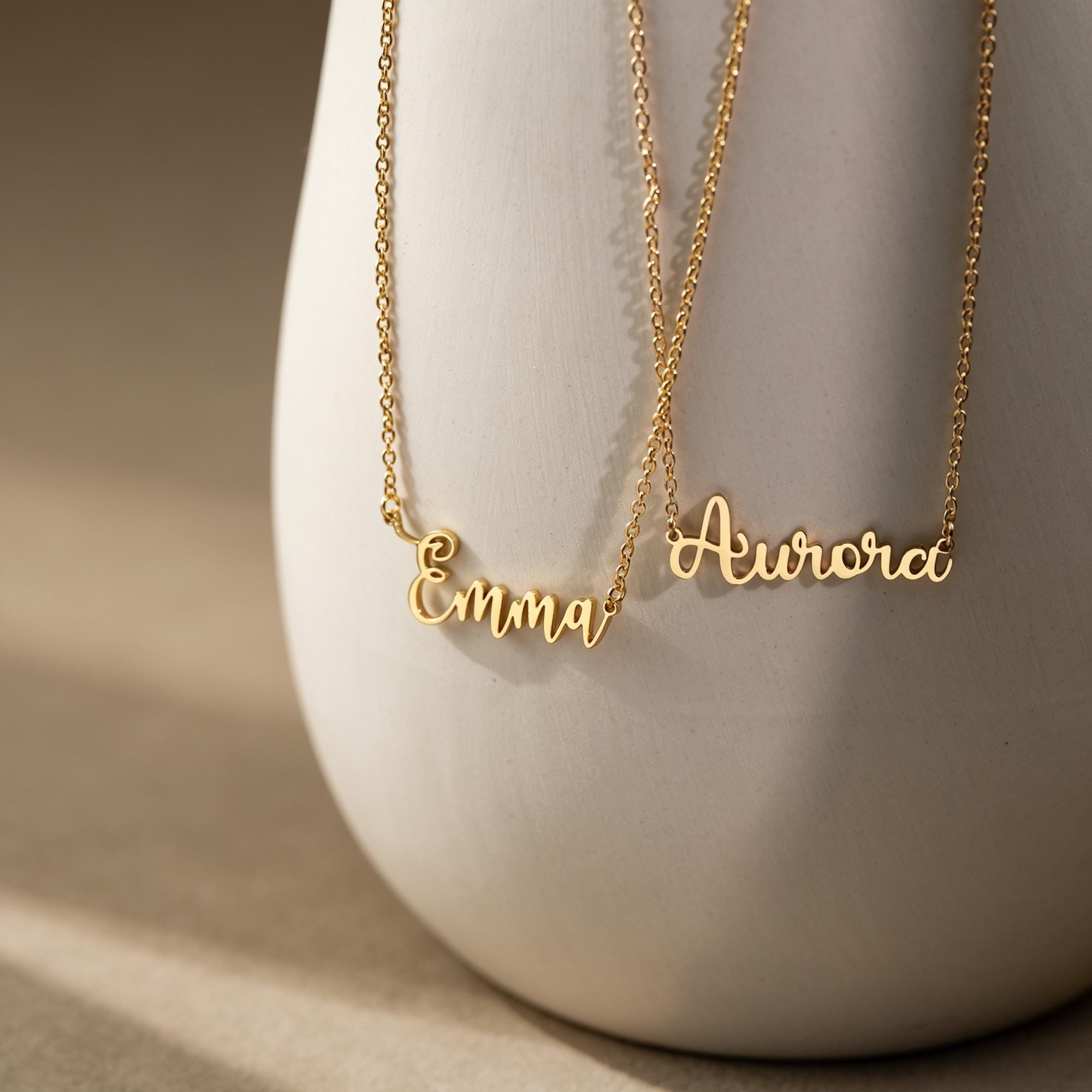 Personalized Name Necklace in 18K Gold Plated Finish