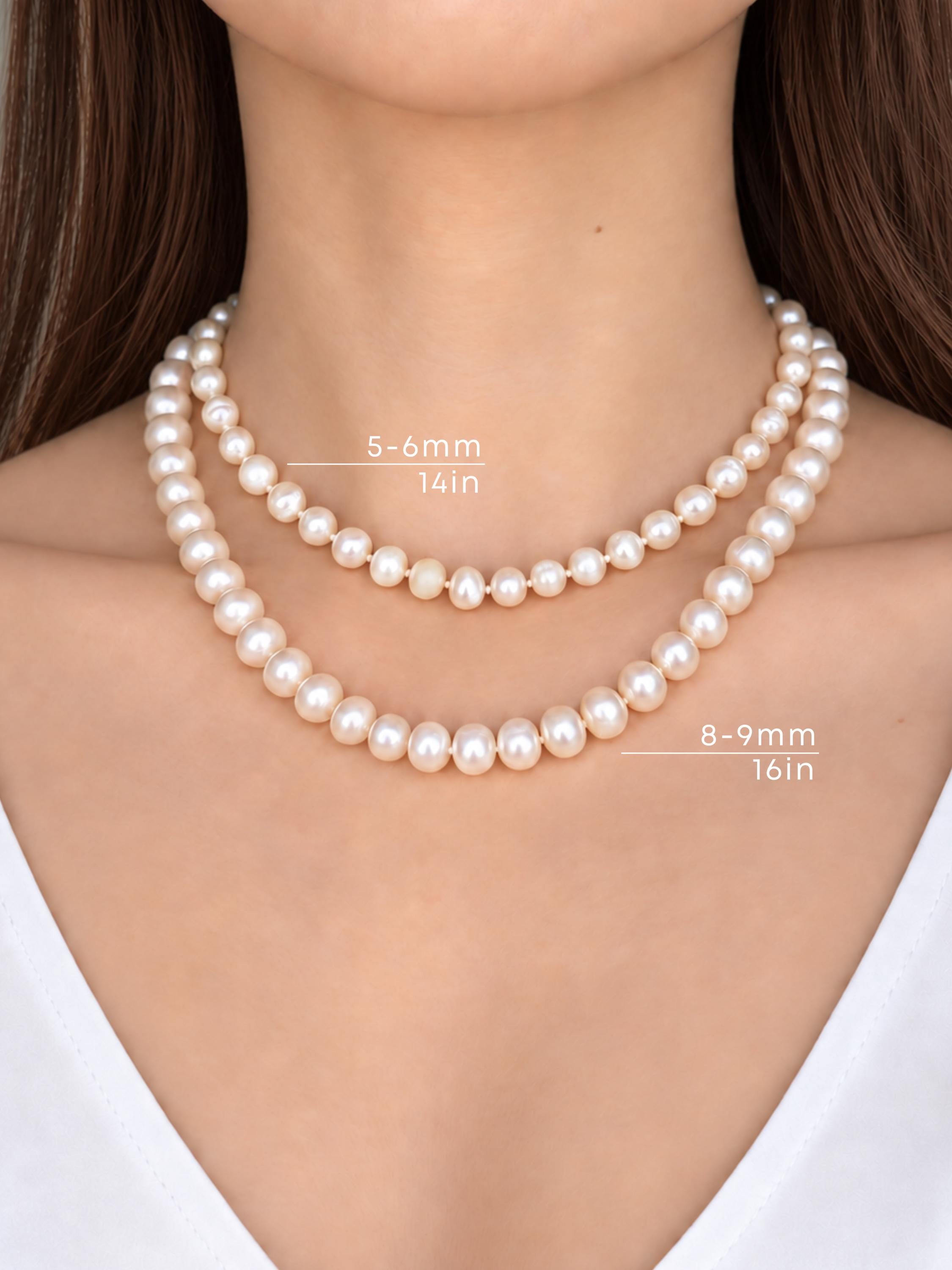 Hand-Knotted Freshwater Pearl Strand with Lobster or Toggle Clasp