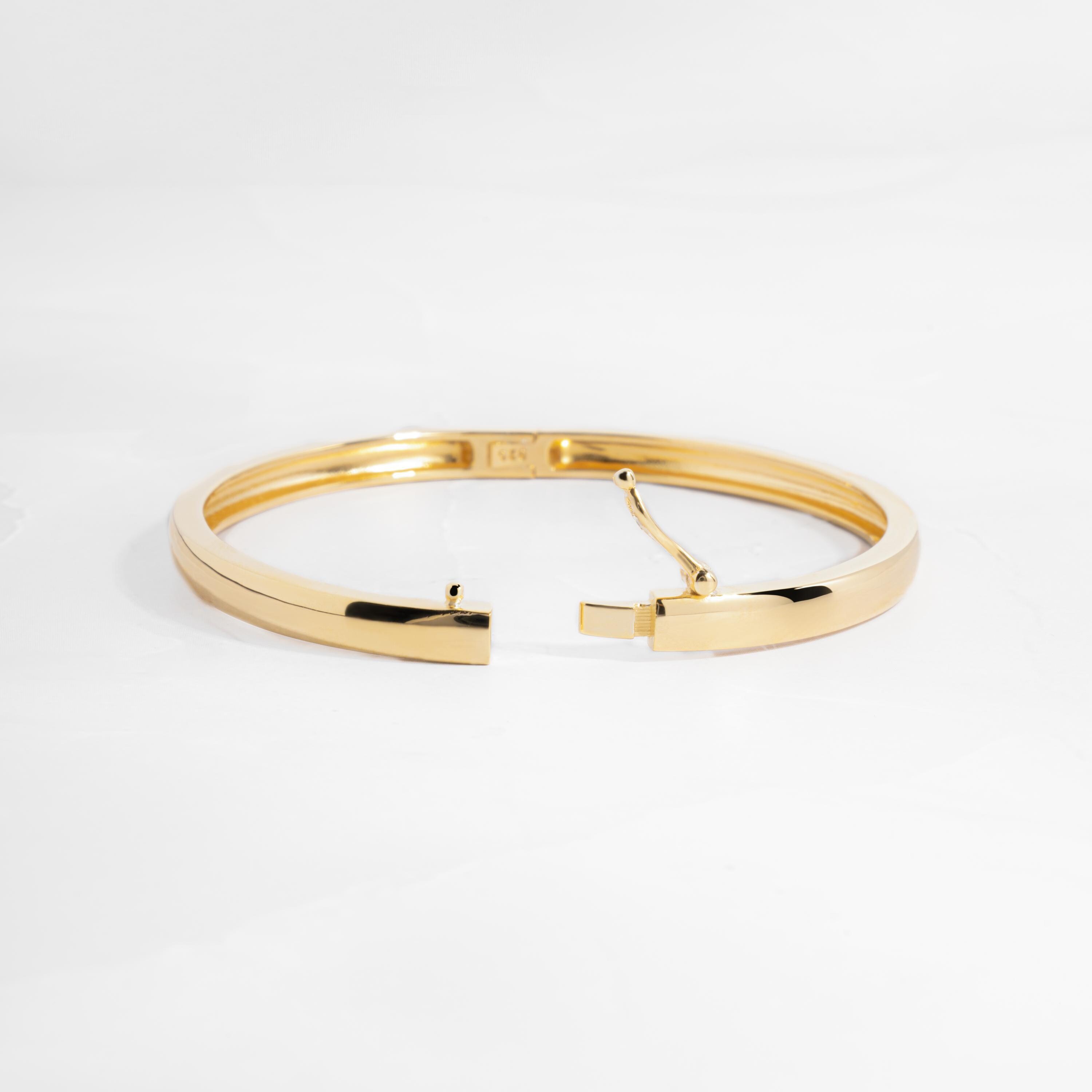 Gold Plated Bangle Bracelet with Thick 14K Finish