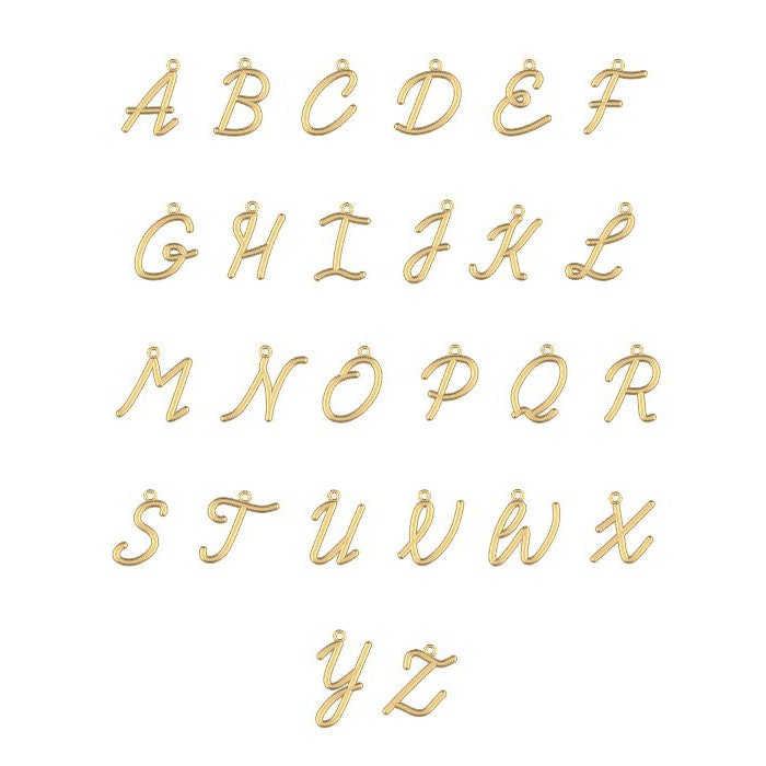 14K Gold Script Initial Necklace
